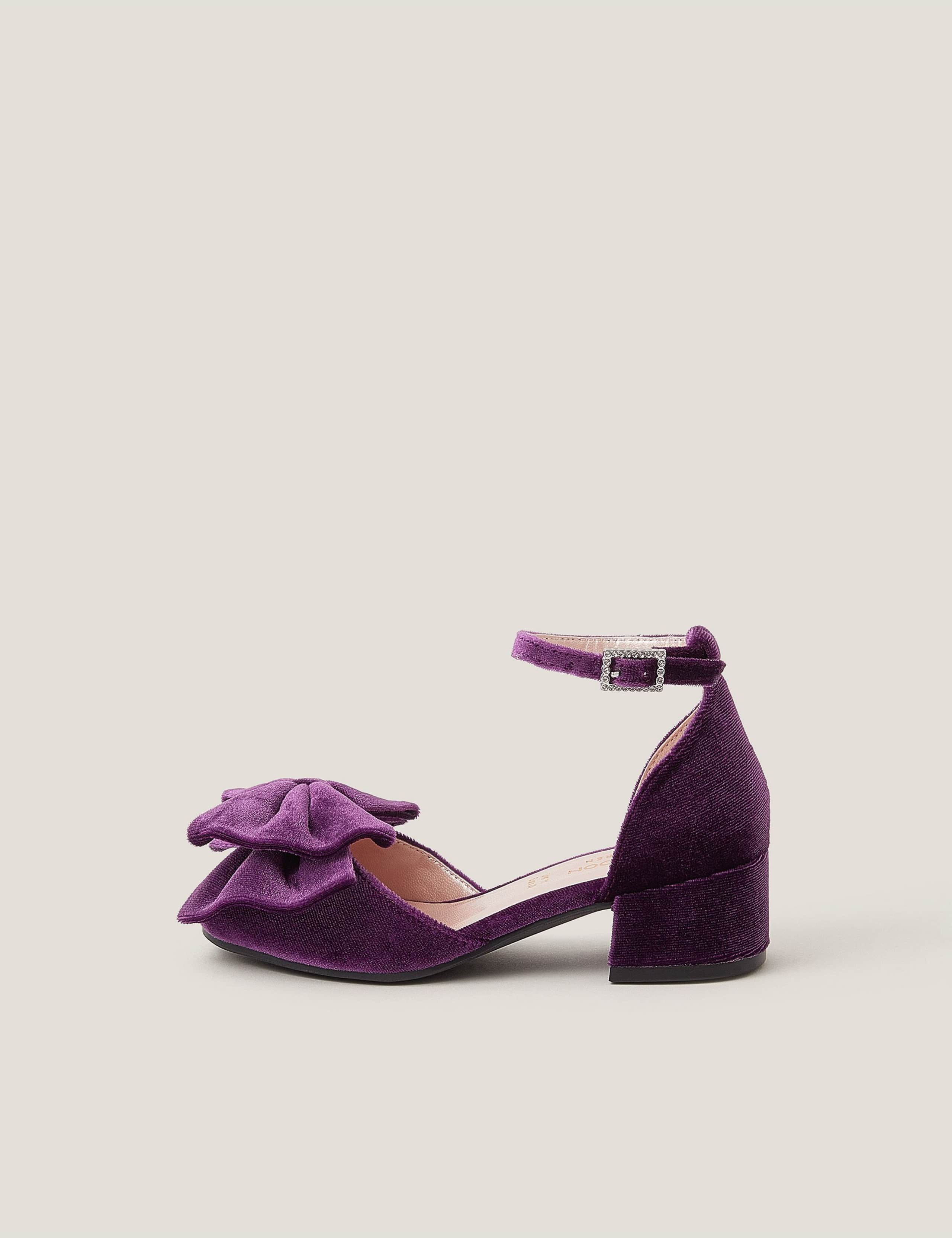 Kids' Velvet Bow Sandals (7 Small - 2 Large) 2 of 3