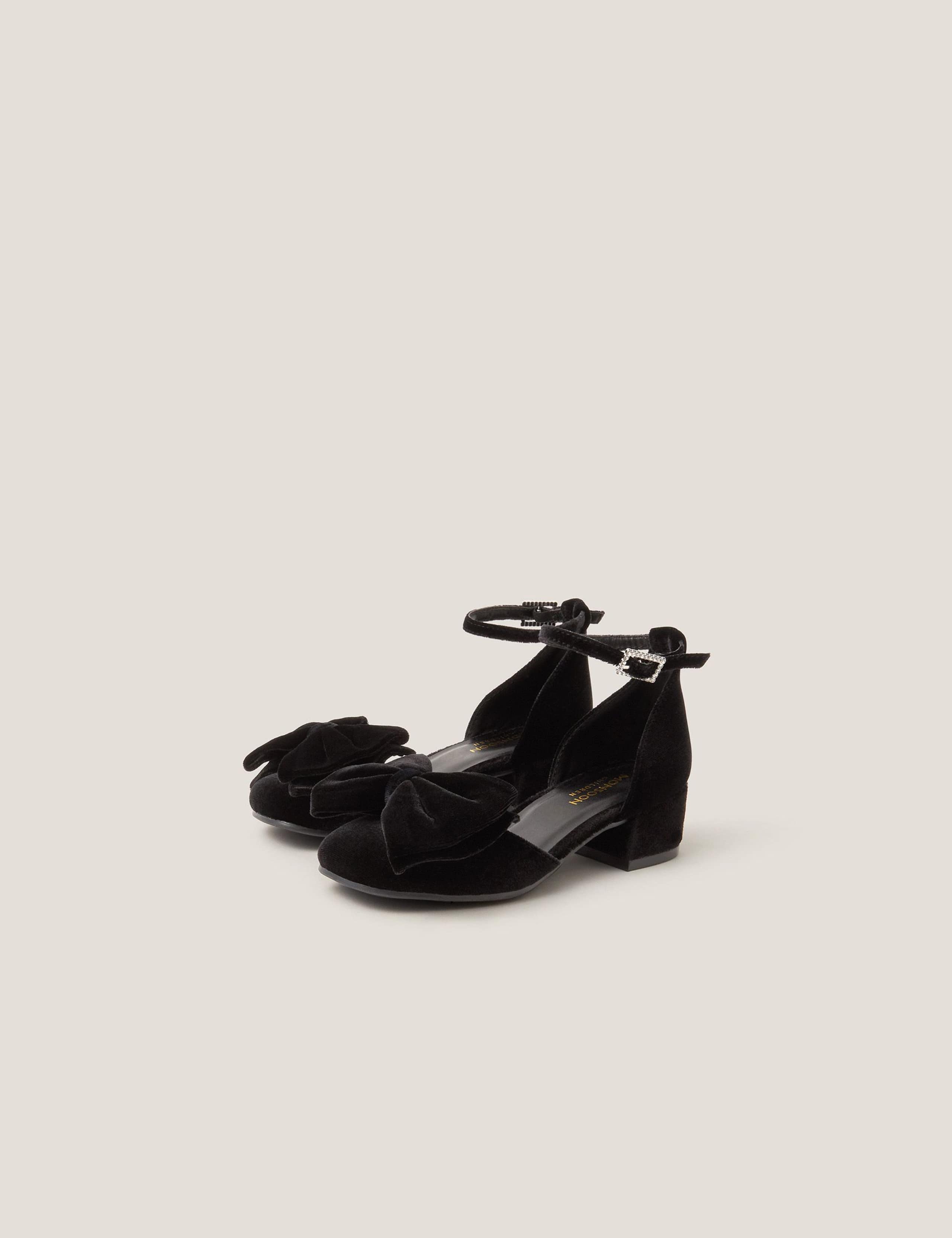 Kids' Velvet Bow Sandals (7 Small - 2 Large) 1 of 3