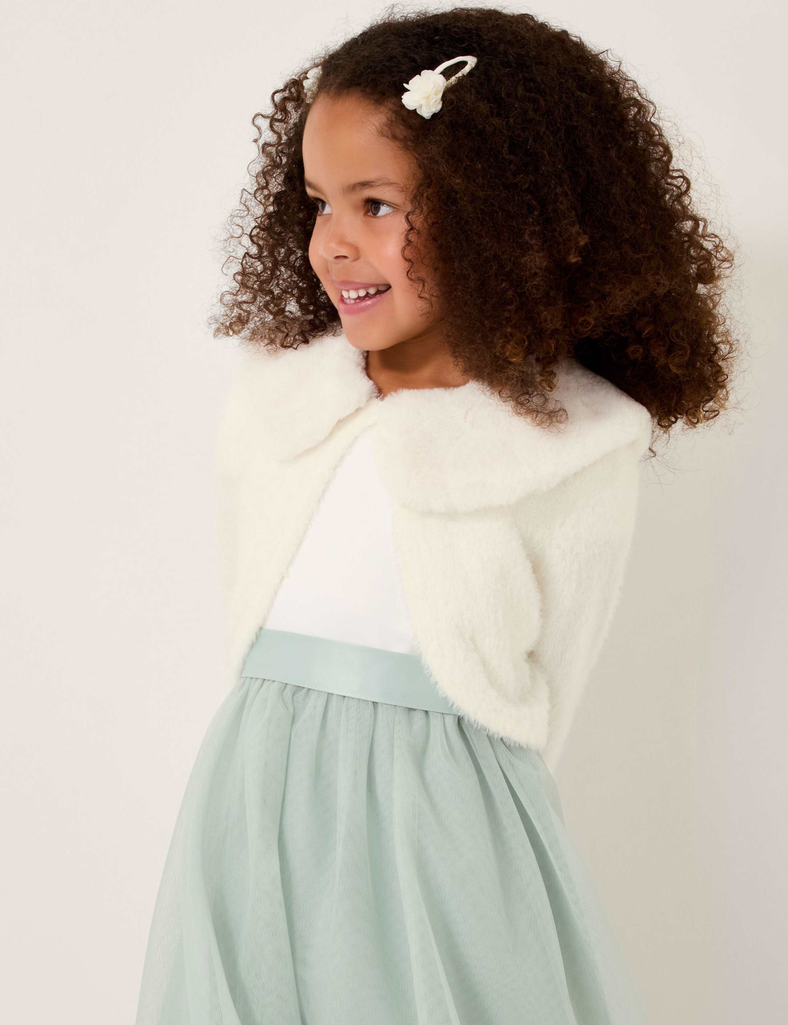 Fur Collar Cardigan (3-15 Yrs) 1 of 4