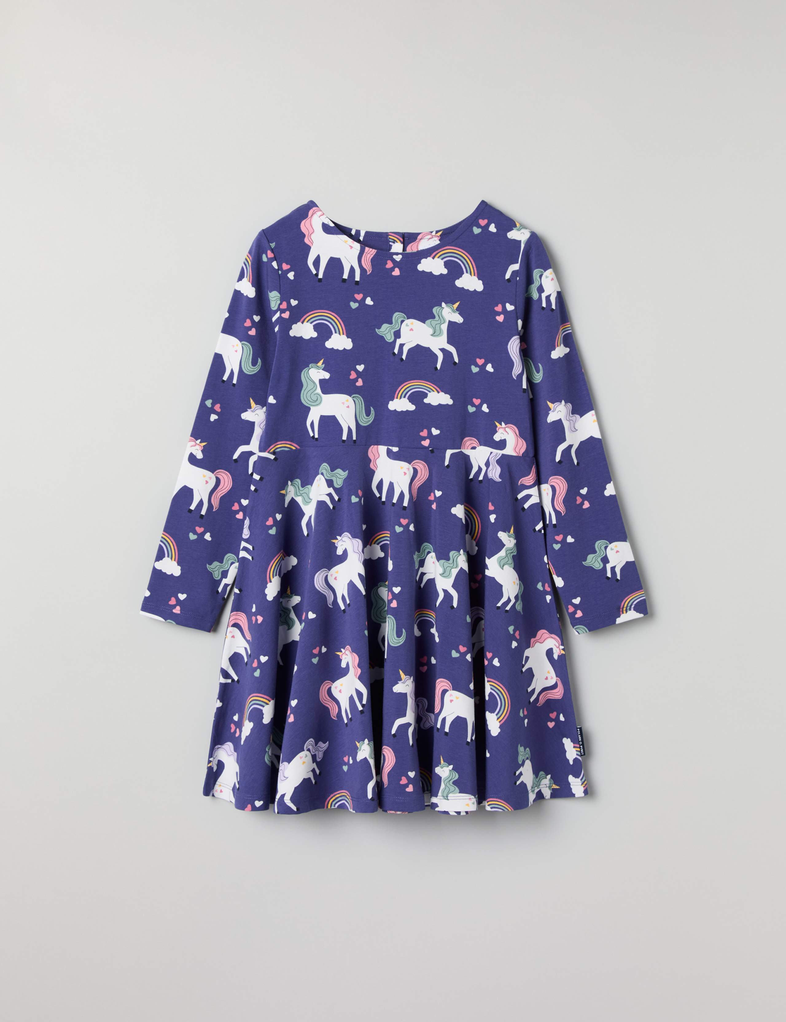 Cotton Rich Unicorn Dress (1-10 Yrs) 2 of 4