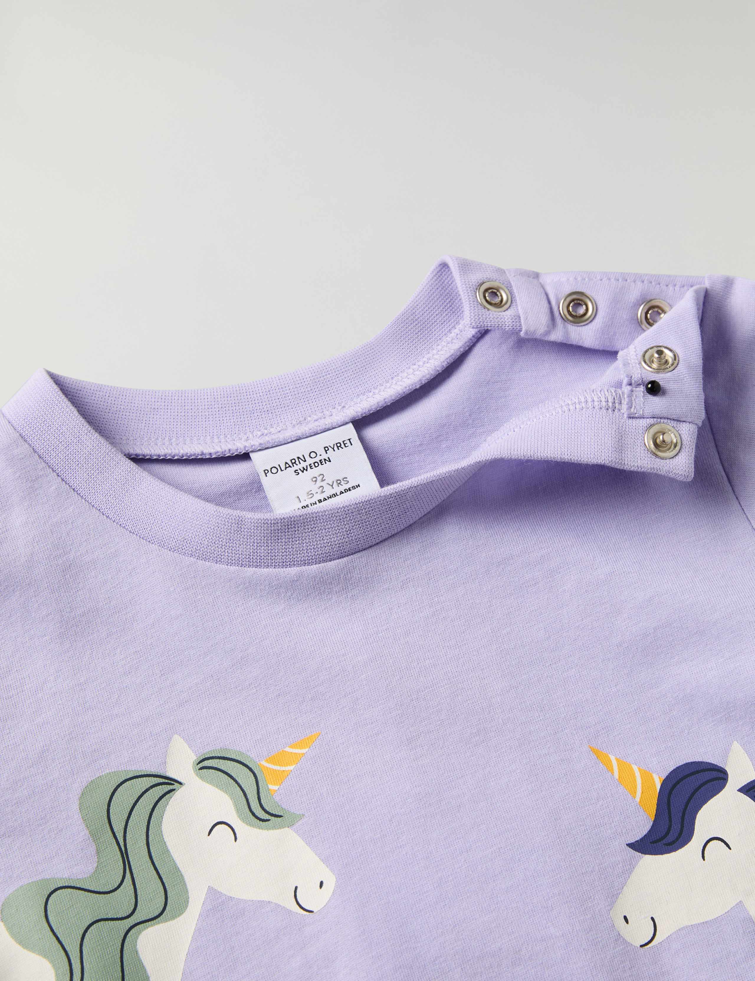 Pure Cotton Unicorn T-Shirt (1-10 Yrs) 3 of 5