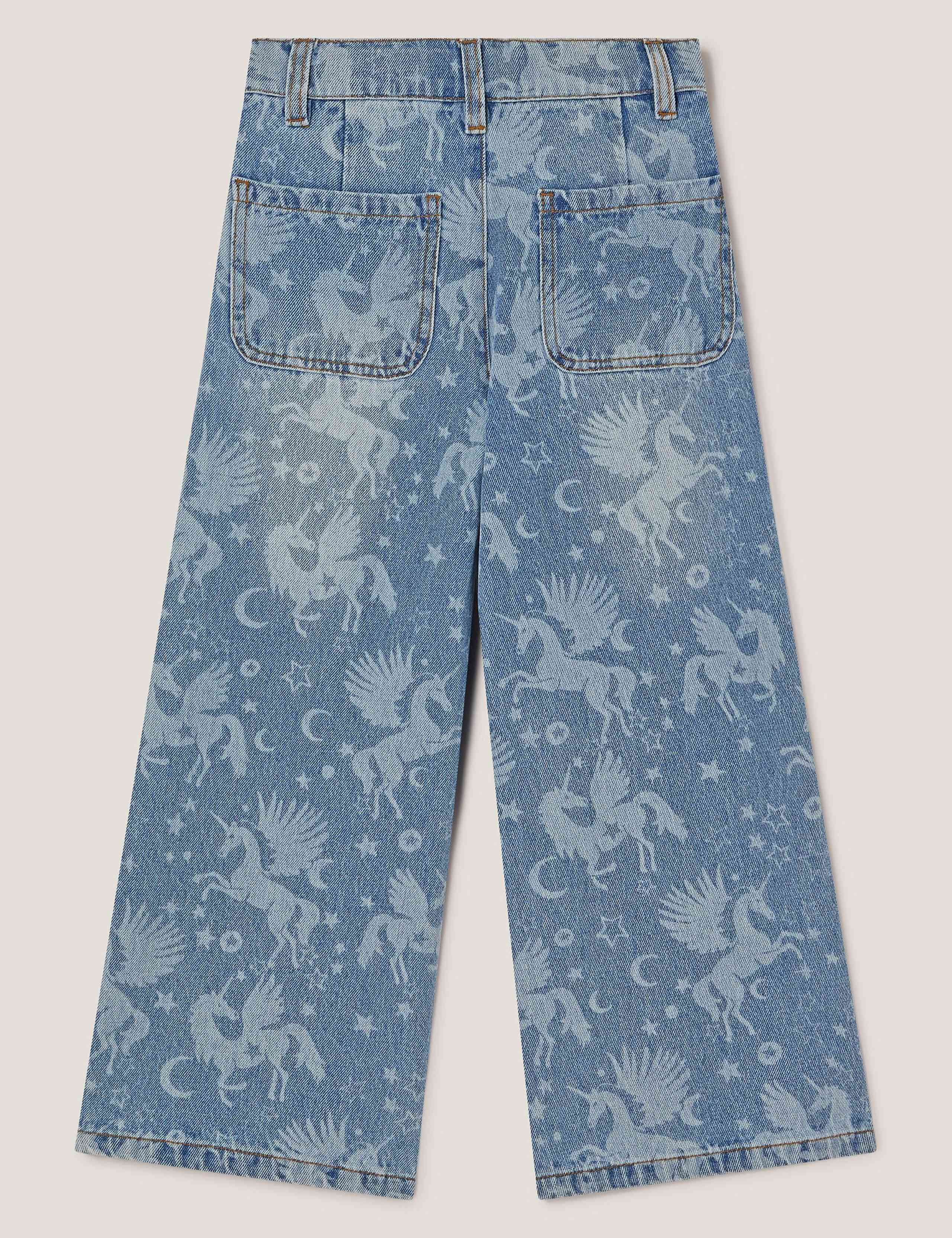 Pure Cotton Wide Leg Unicorn Jeans (3-13 Yrs) 3 of 3