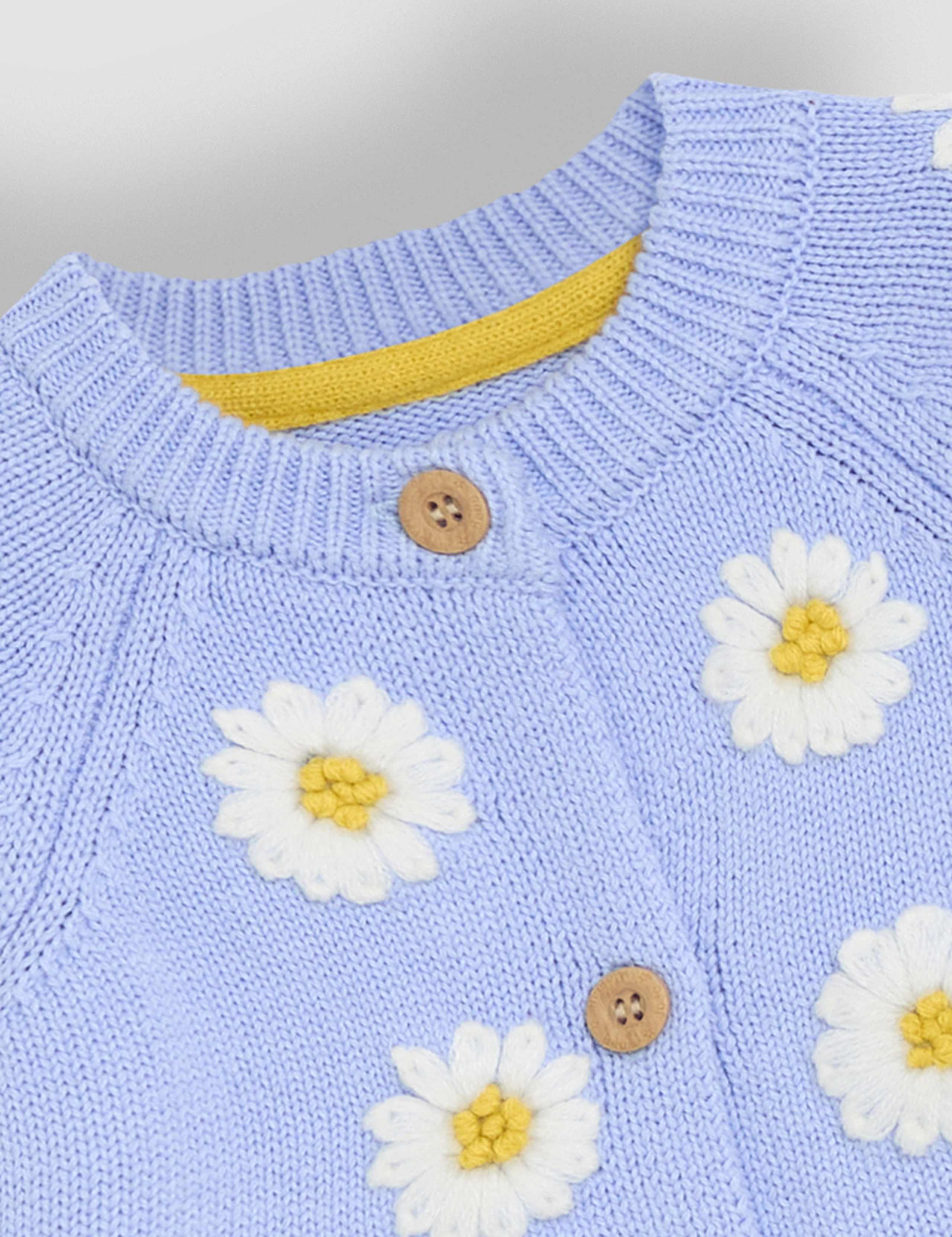 Pure Cotton Embroidered Flower Cardigan (6 Mths - 5 Yrs) 2 of 3