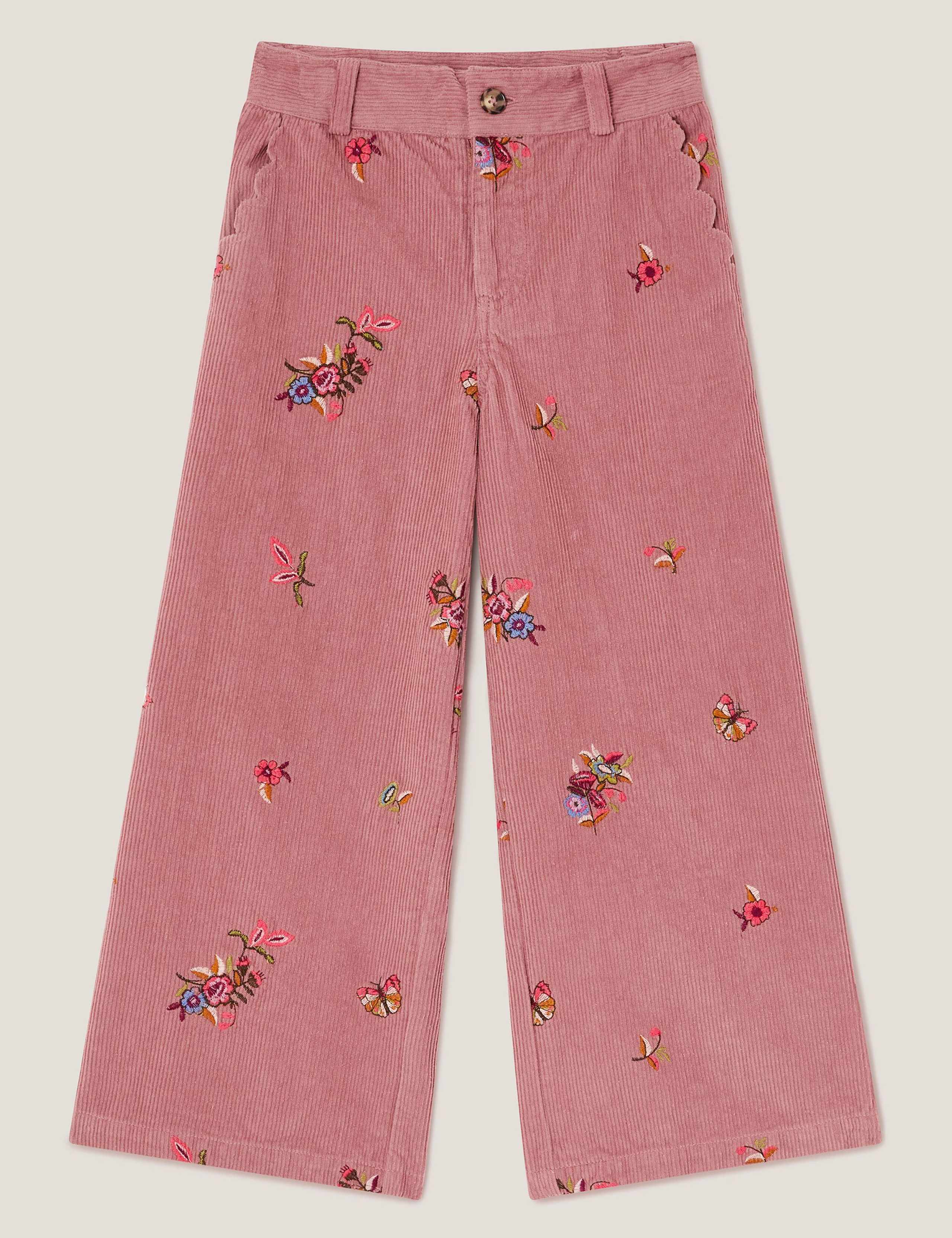 Corduroy Embroidered Wide Leg Trousers (3-13 Yrs) 2 of 4