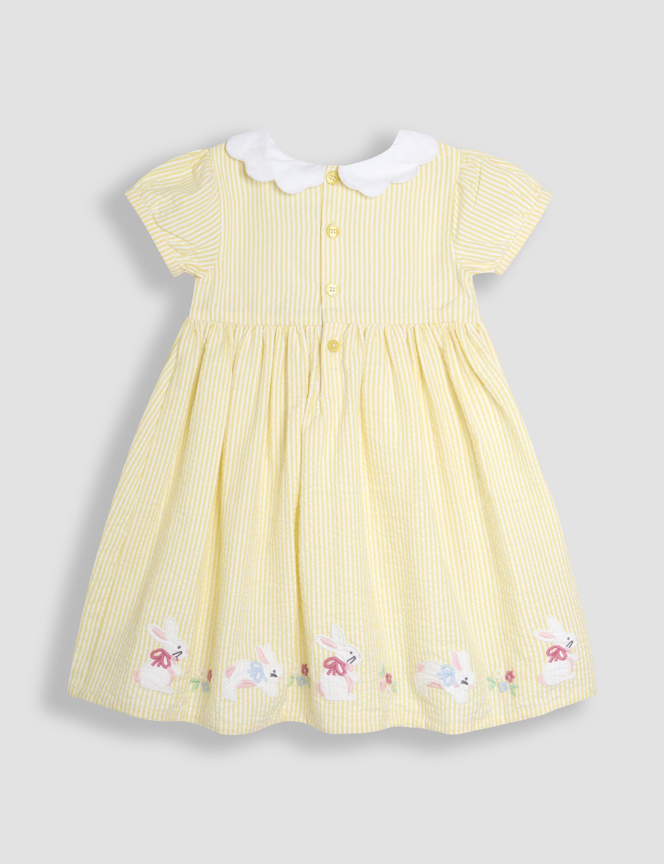 Pure Cotton Bunny Applique Striped Dress (0-5 Yrs) 2 of 5