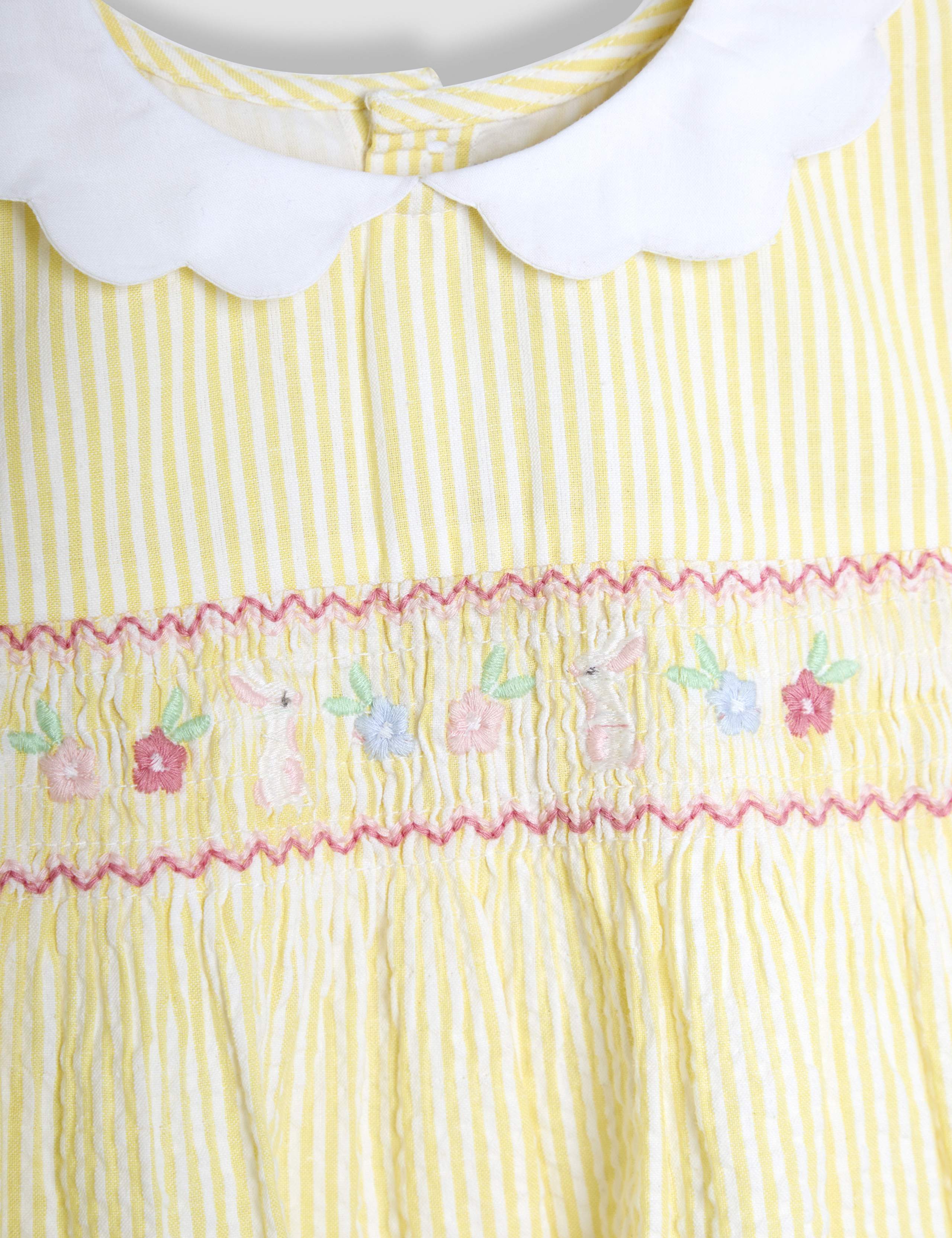 Pure Cotton Bunny Applique Striped Dress (0-5 Yrs) 5 of 5