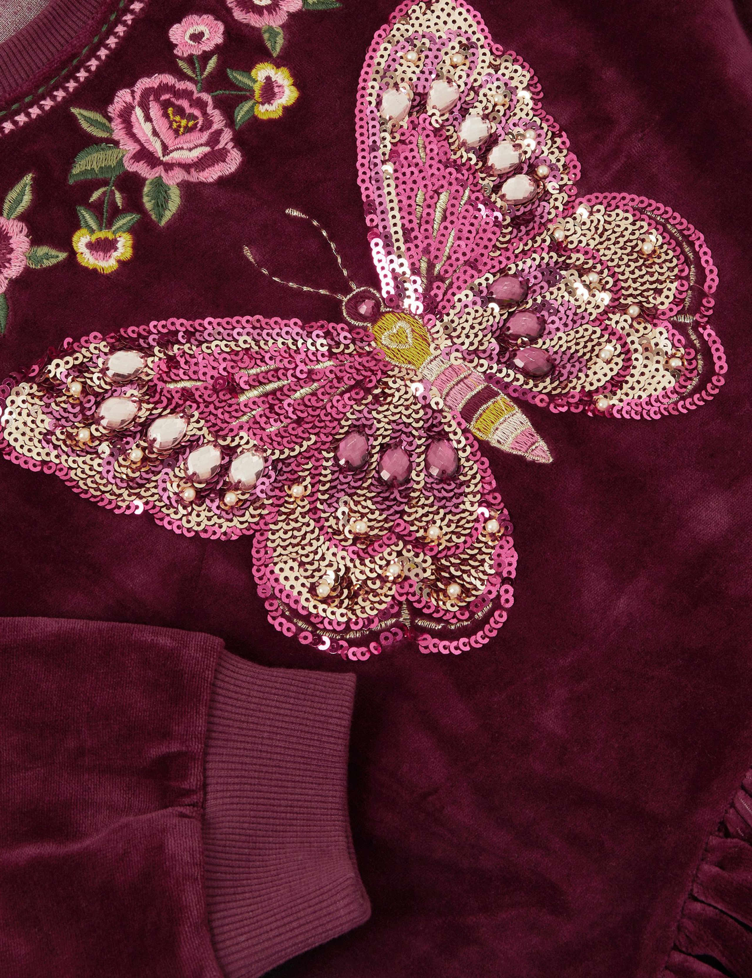 Velour Sequin Butterfly Dress (3-13 Yrs) 4 of 4
