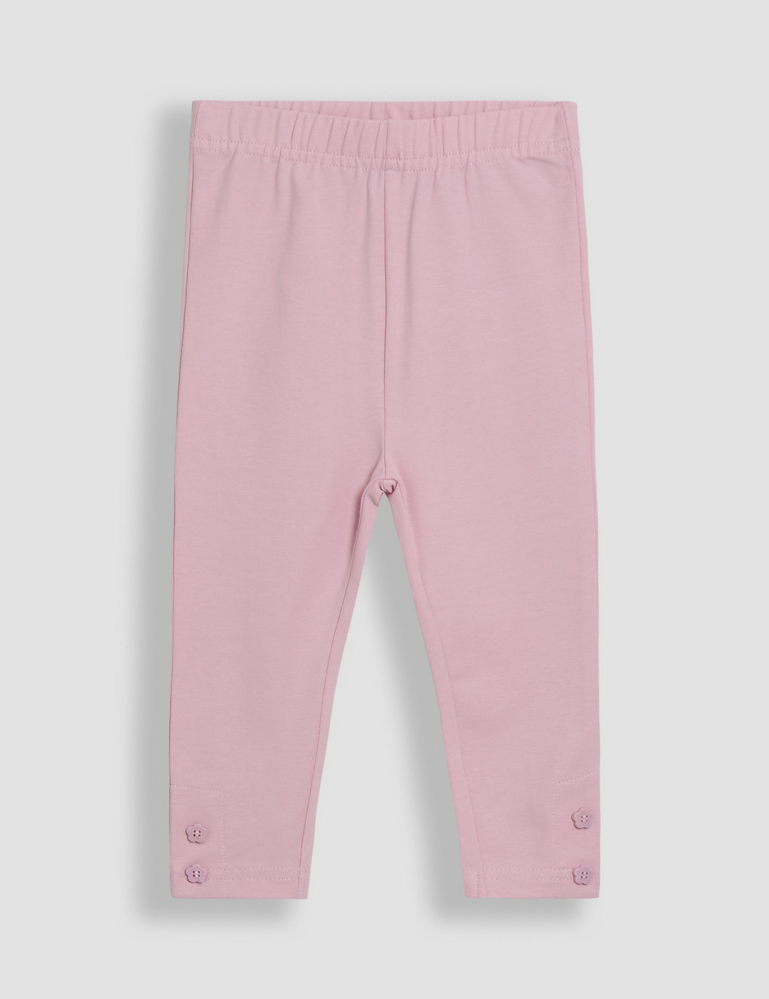 2 Pack Cotton Rich Floral & Plain Leggings (6 Mths-6 Yrs) 2 of 3