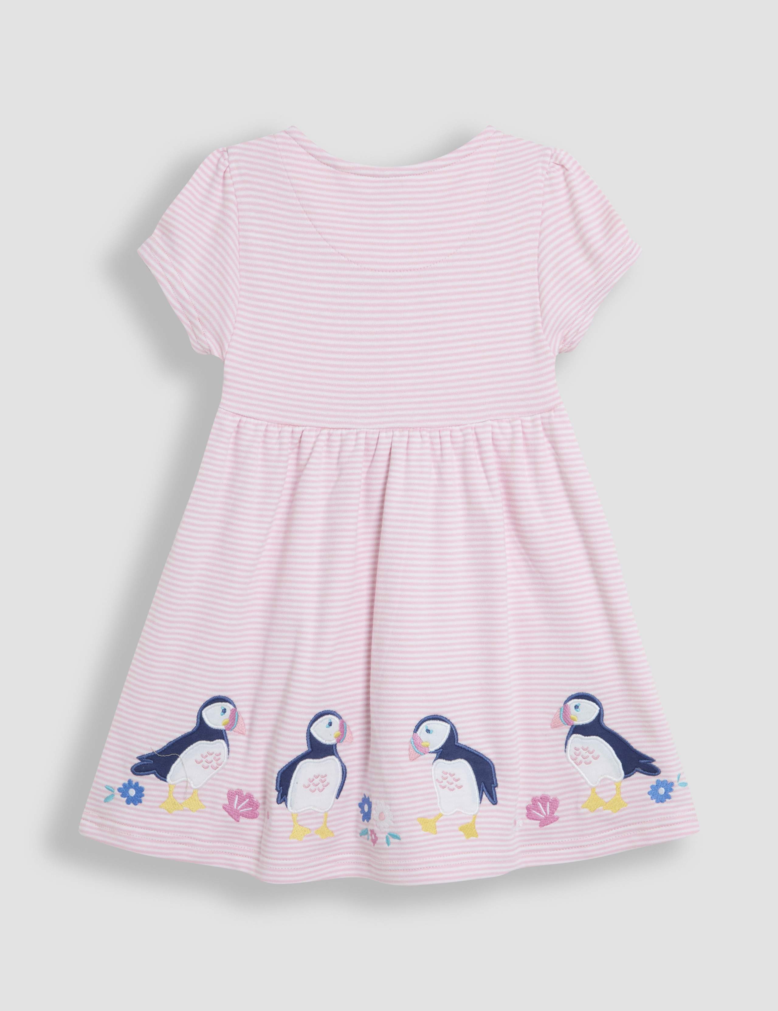 Pure Cotton Striped Puffin Dress (6 Mths-5 Yrs) 2 of 3
