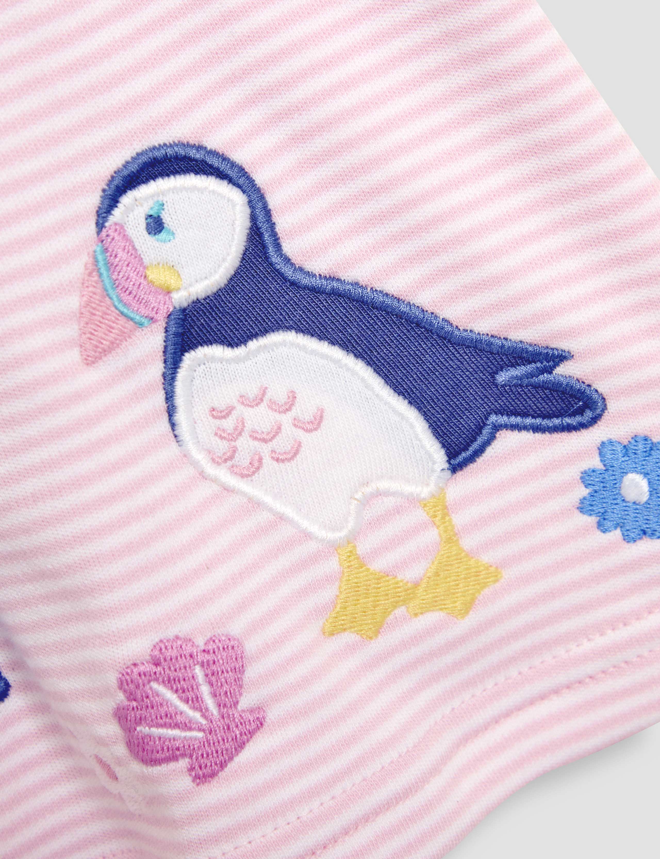 Pure Cotton Striped Puffin Dress (6 Mths-5 Yrs) 3 of 3