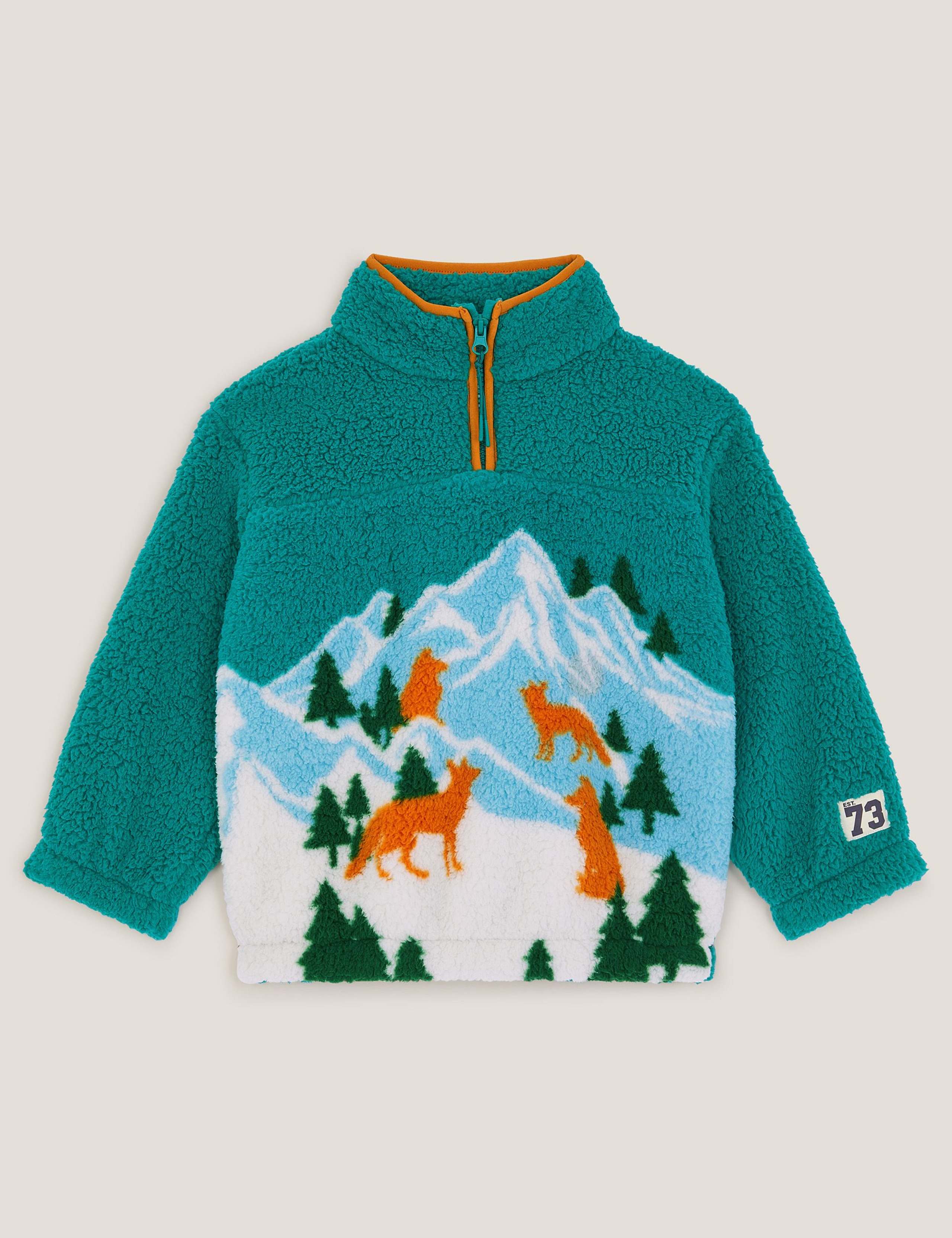 Patterned Half Zip Sweatshirt (2-13 Yrs) 1 of 3