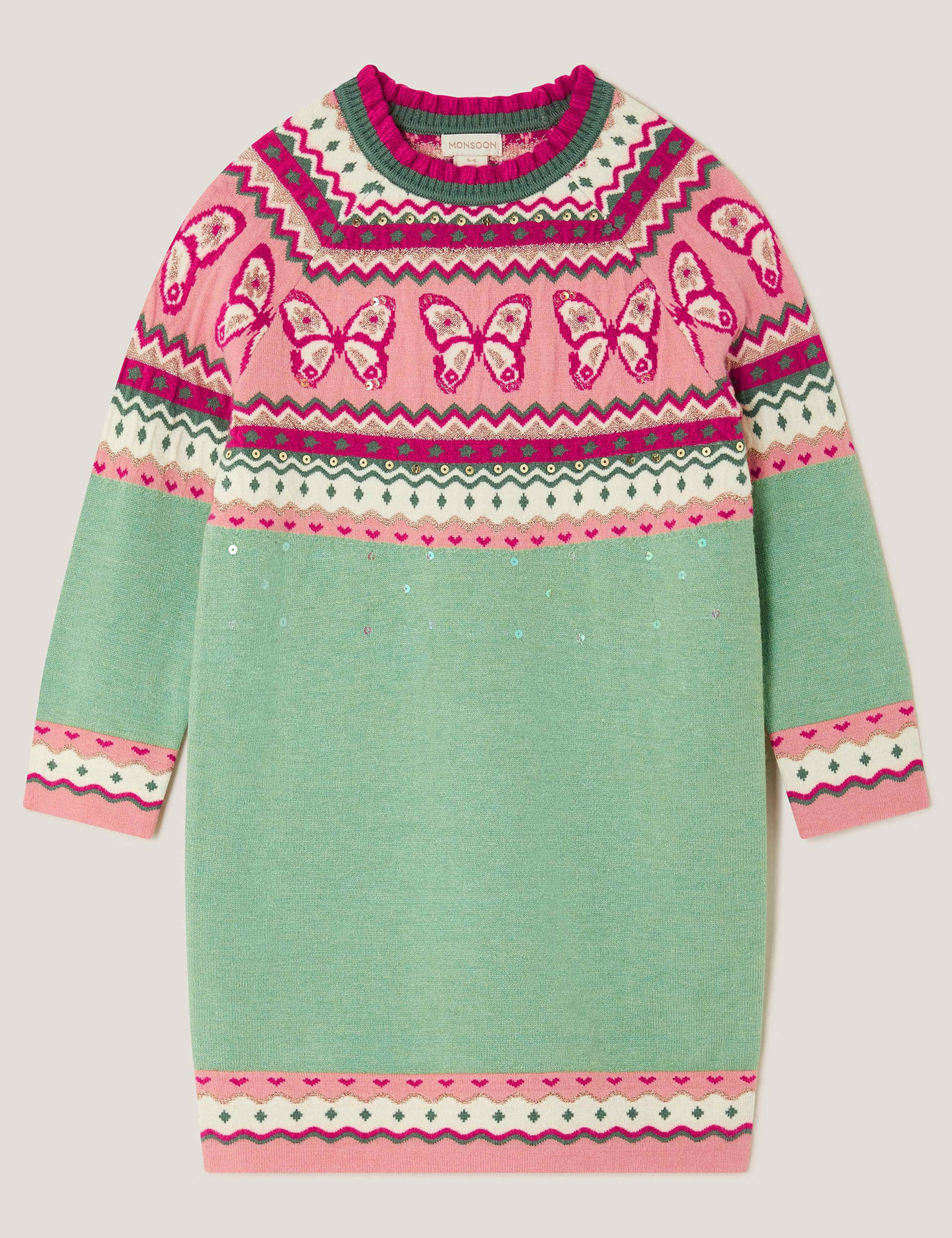 Butterfly Fair Isle Jumper Dress (3-13 Yrs) 2 of 4