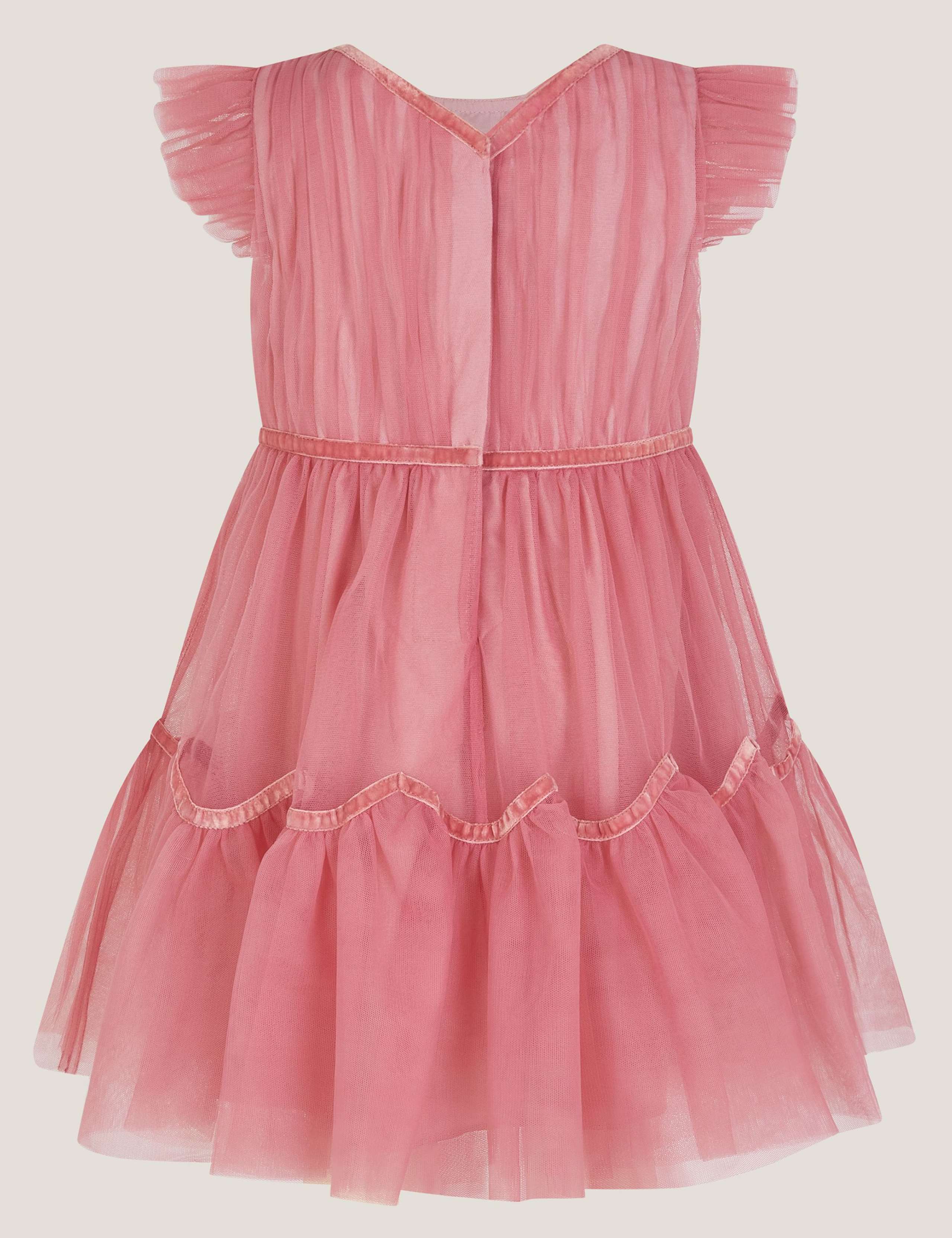 Tulle Flutter Sleeve Tiered Dress (3-13 Yrs) 4 of 4