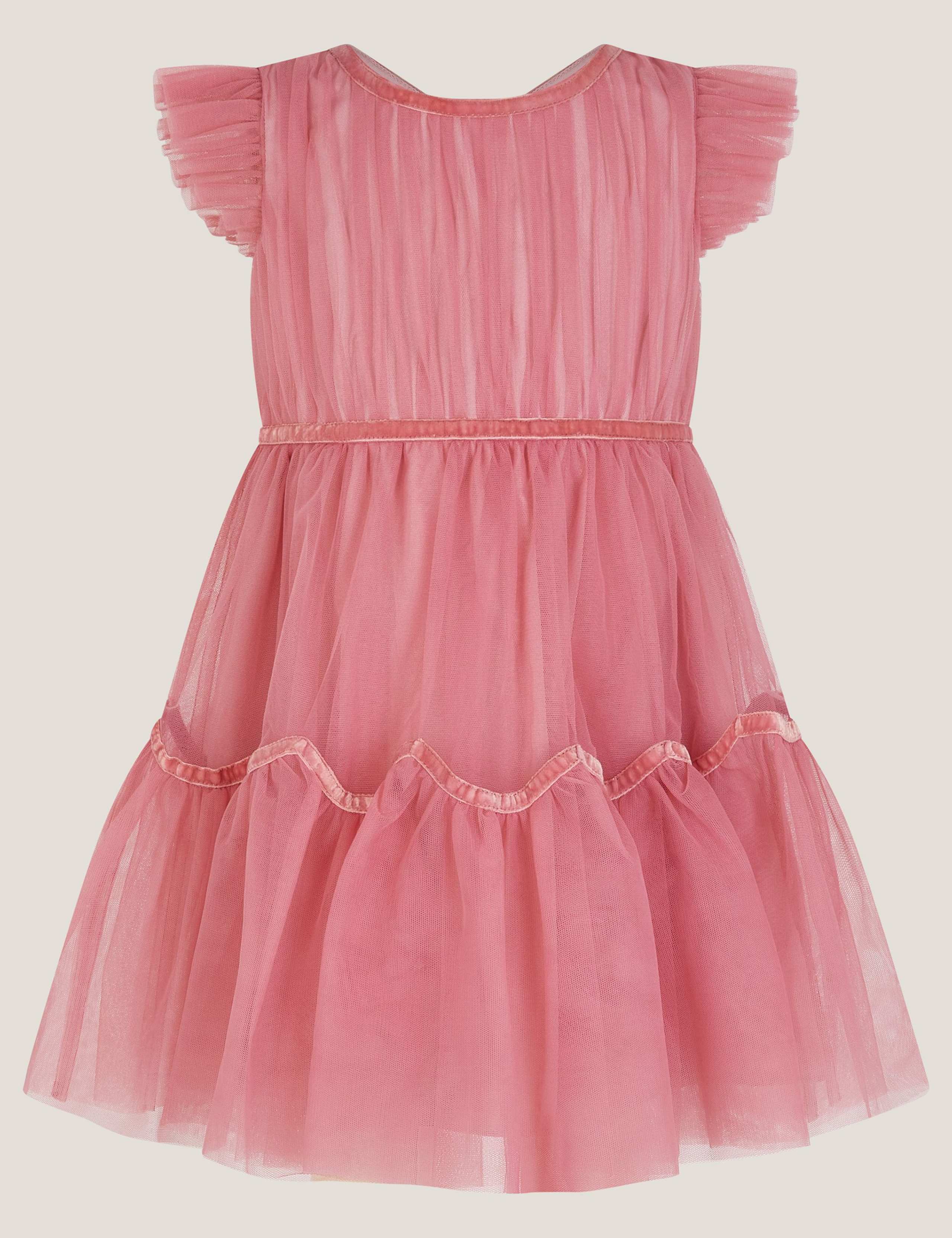 Tulle Flutter Sleeve Tiered Dress (3-13 Yrs) 2 of 4