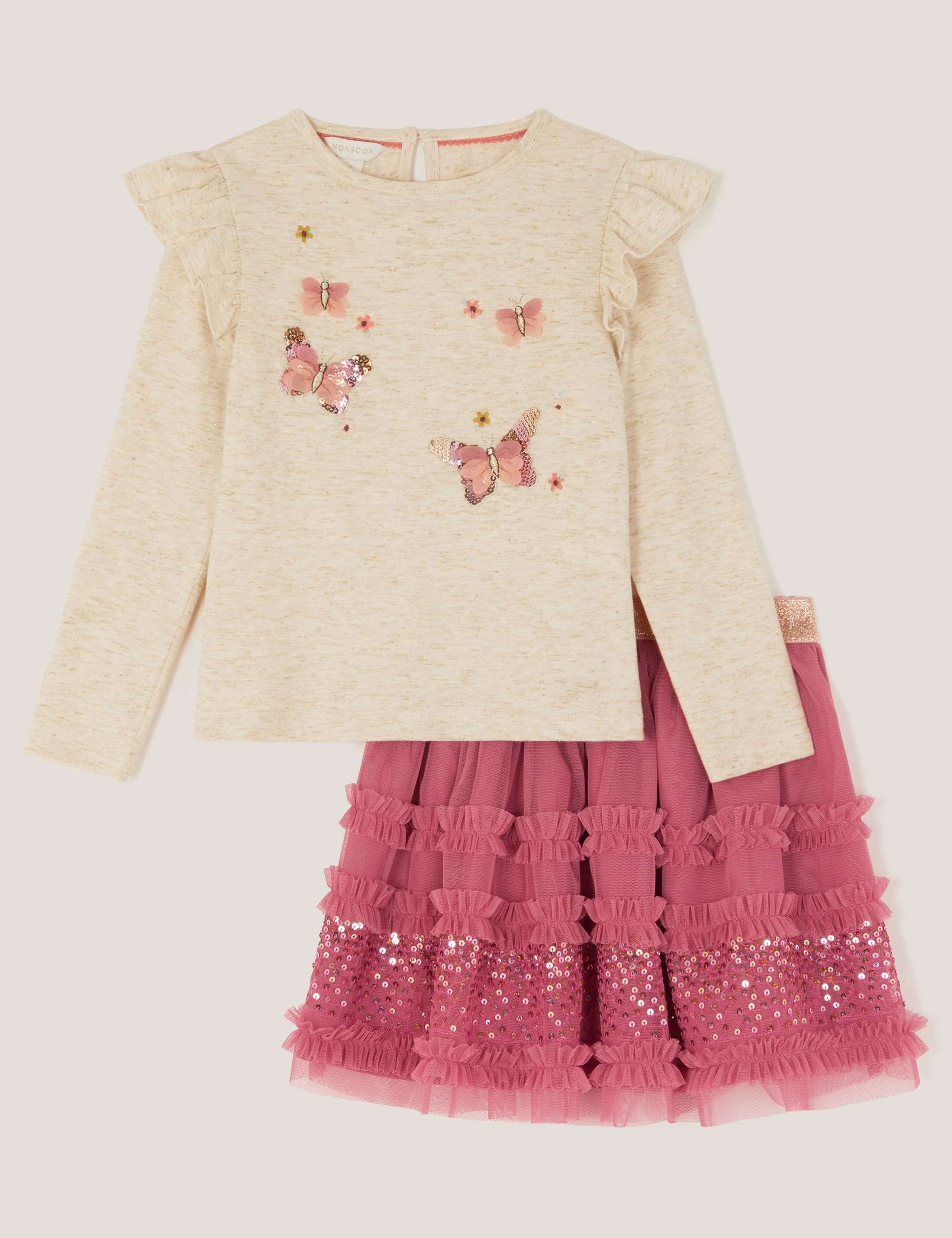 Sequin Butterfly Top & Skirt Set (3-13 Yrs) 2 of 4