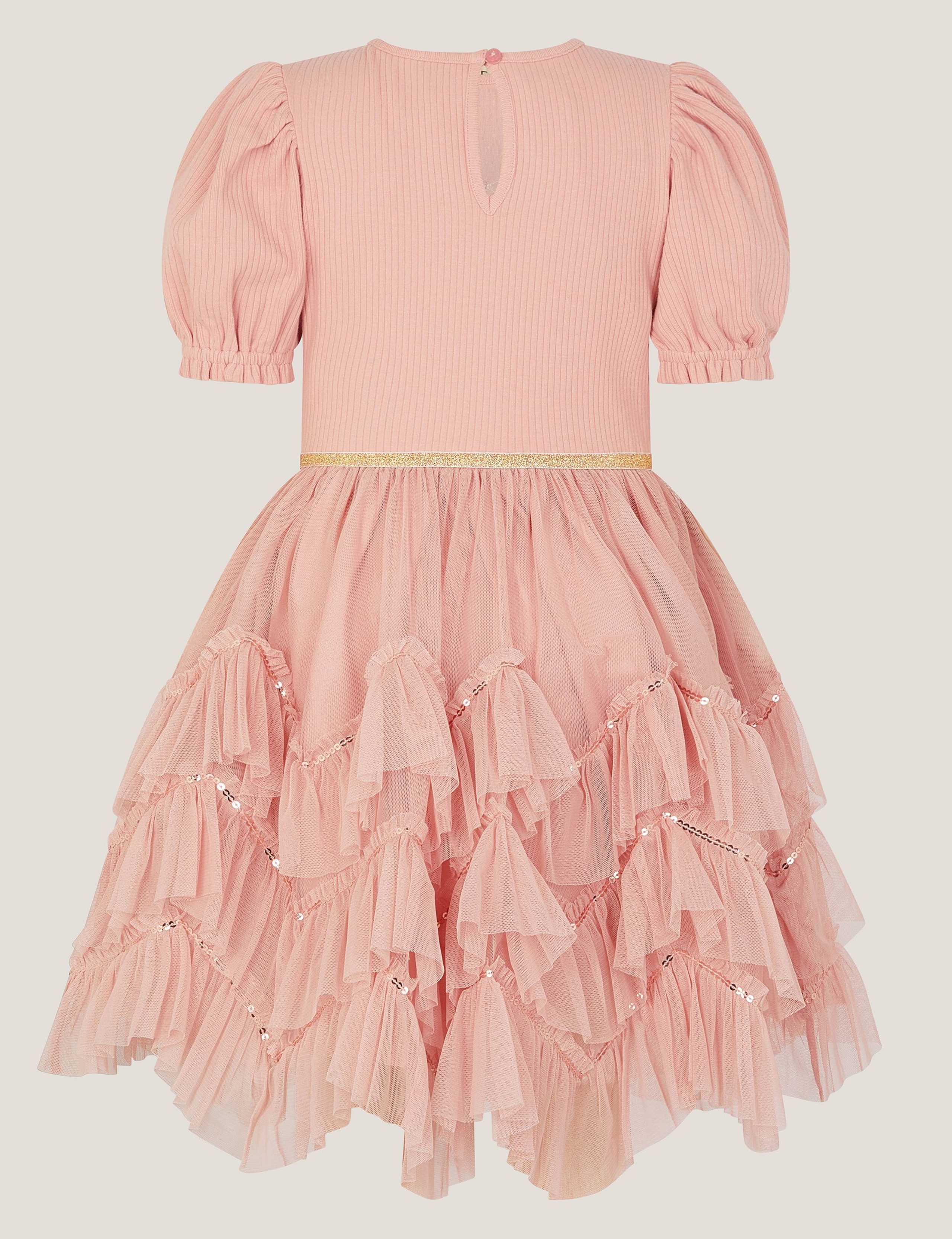 Bow Puff Sleeve Ruffle Dress 3 of 4