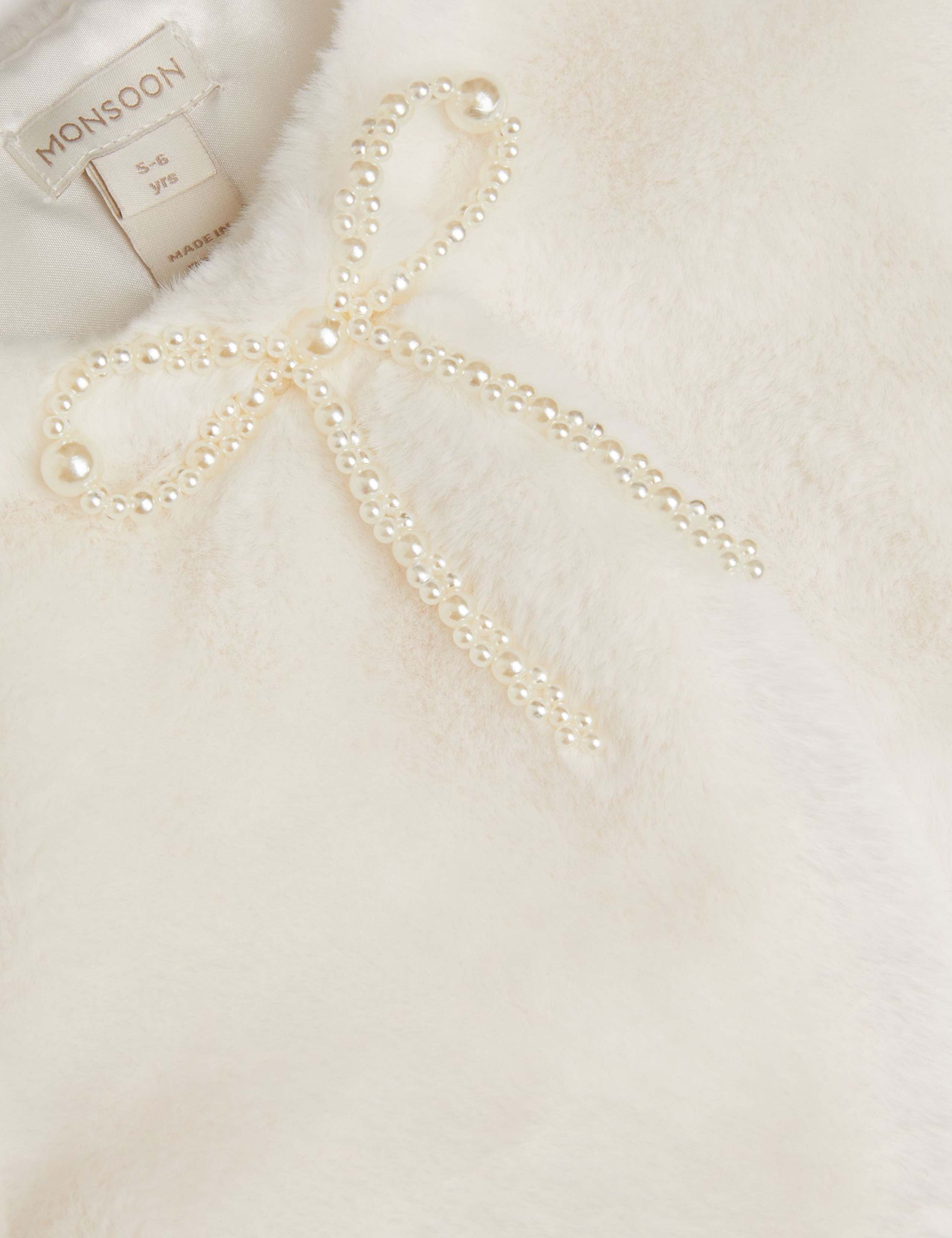 Faux Fur Bow Detail Cardigan 2 of 4