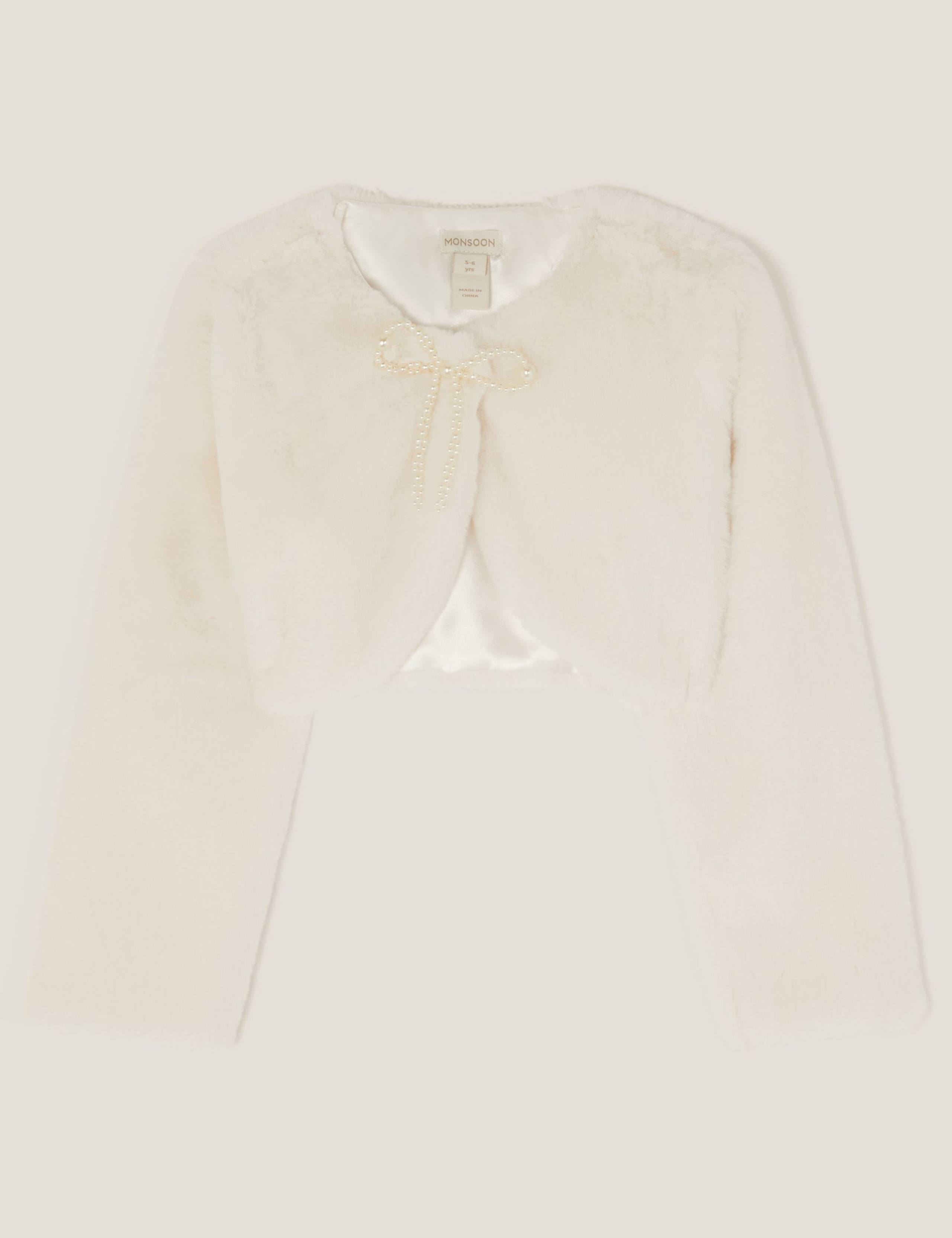 Faux Fur Bow Detail Cardigan 3 of 4