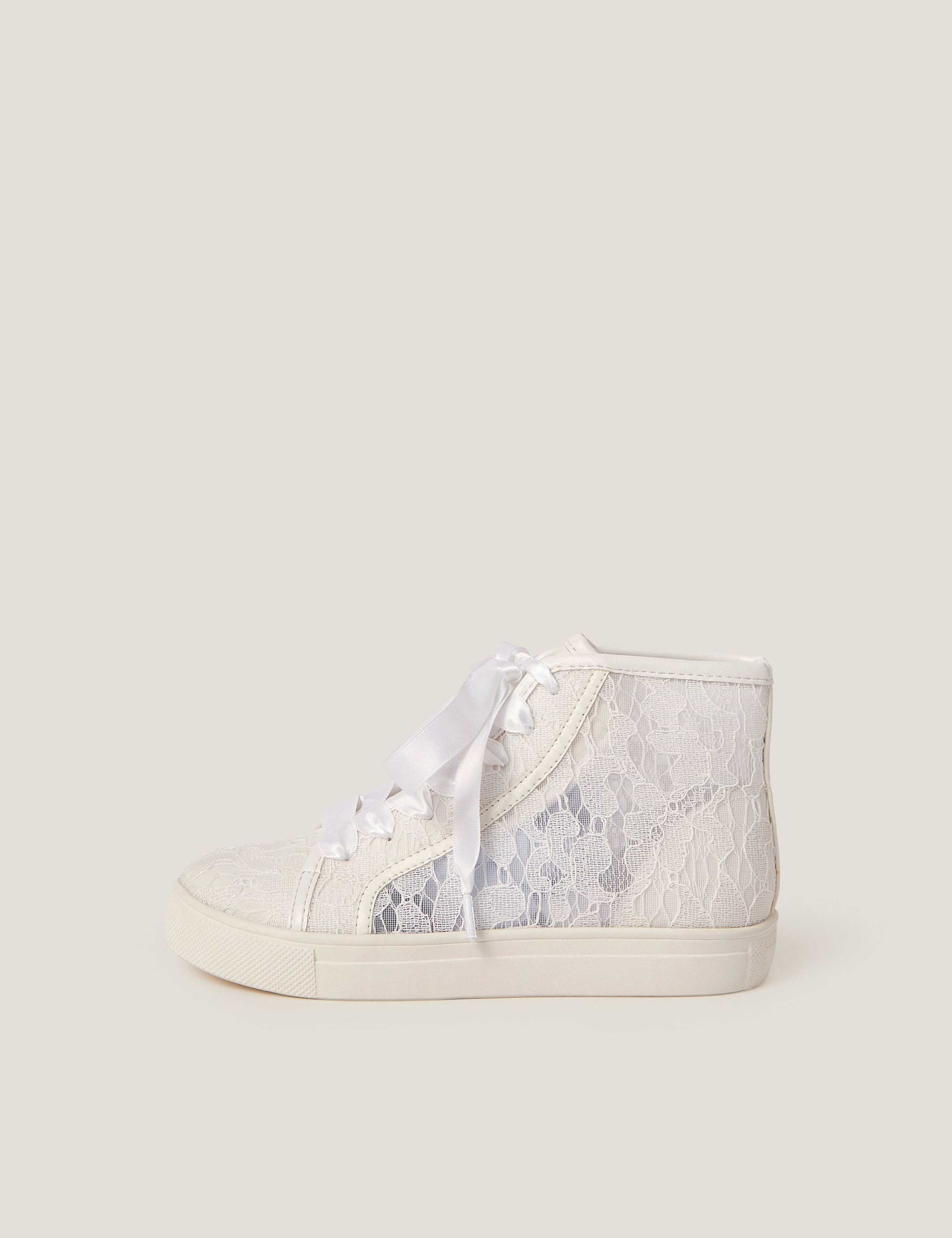 Kids' Floral Lace High Top Trainers (7 Small - 3 Large) 3 of 3