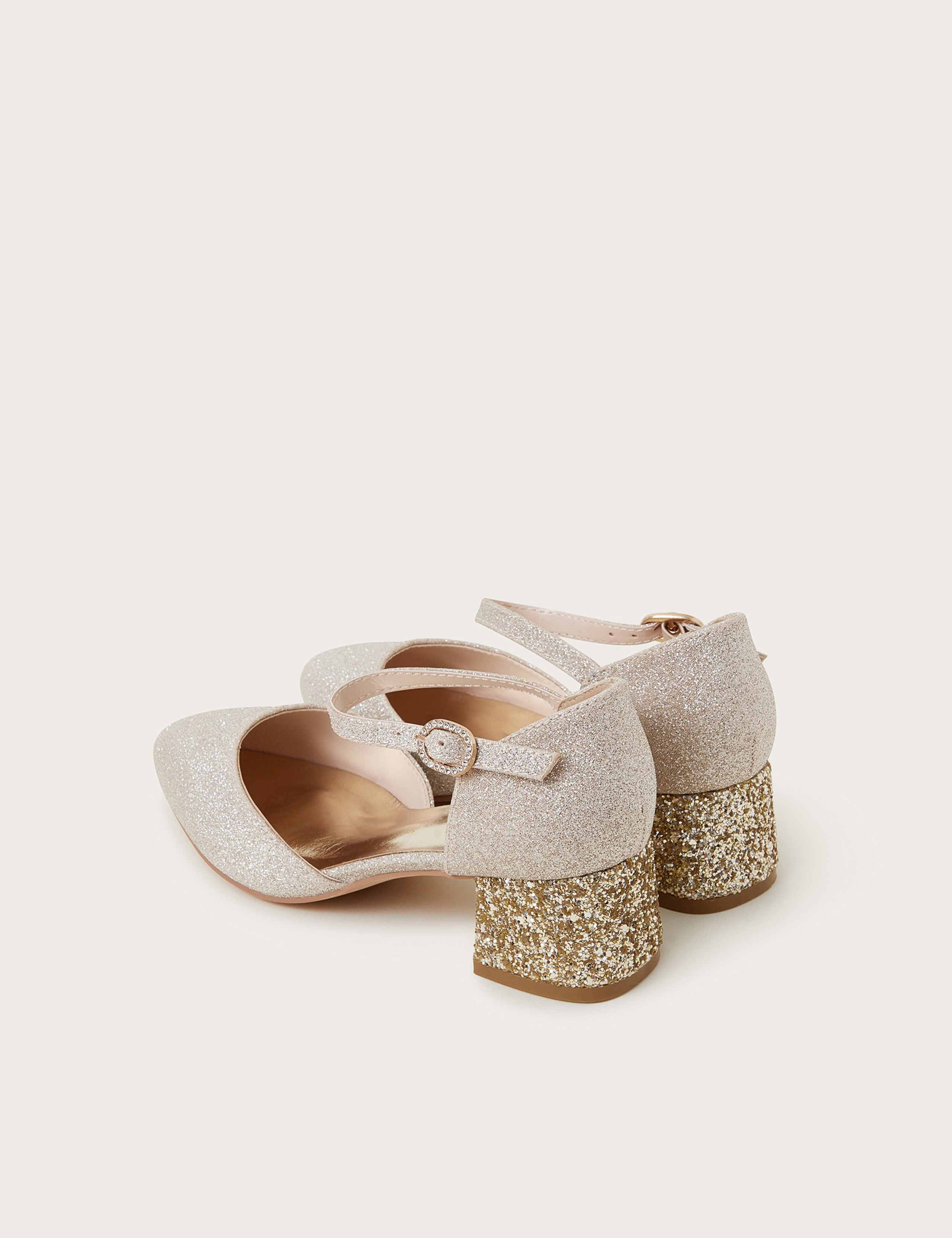 Kids' Glitter Ankle Strap Heeled Shoes (1 Large - 6 Large) 2 of 3