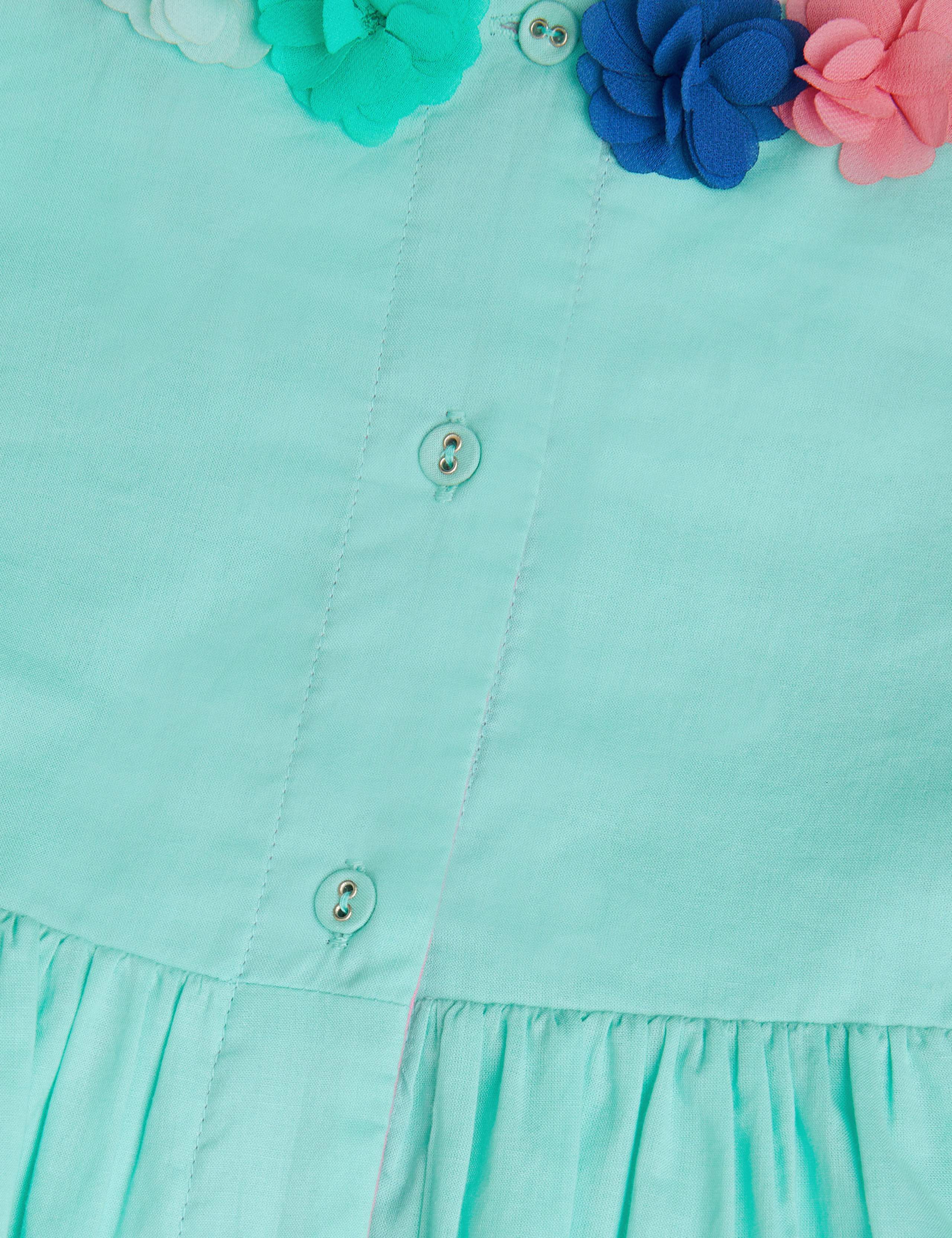Pure Cotton Appliqué Colour Block Dress (3-15 Yrs) 3 of 3