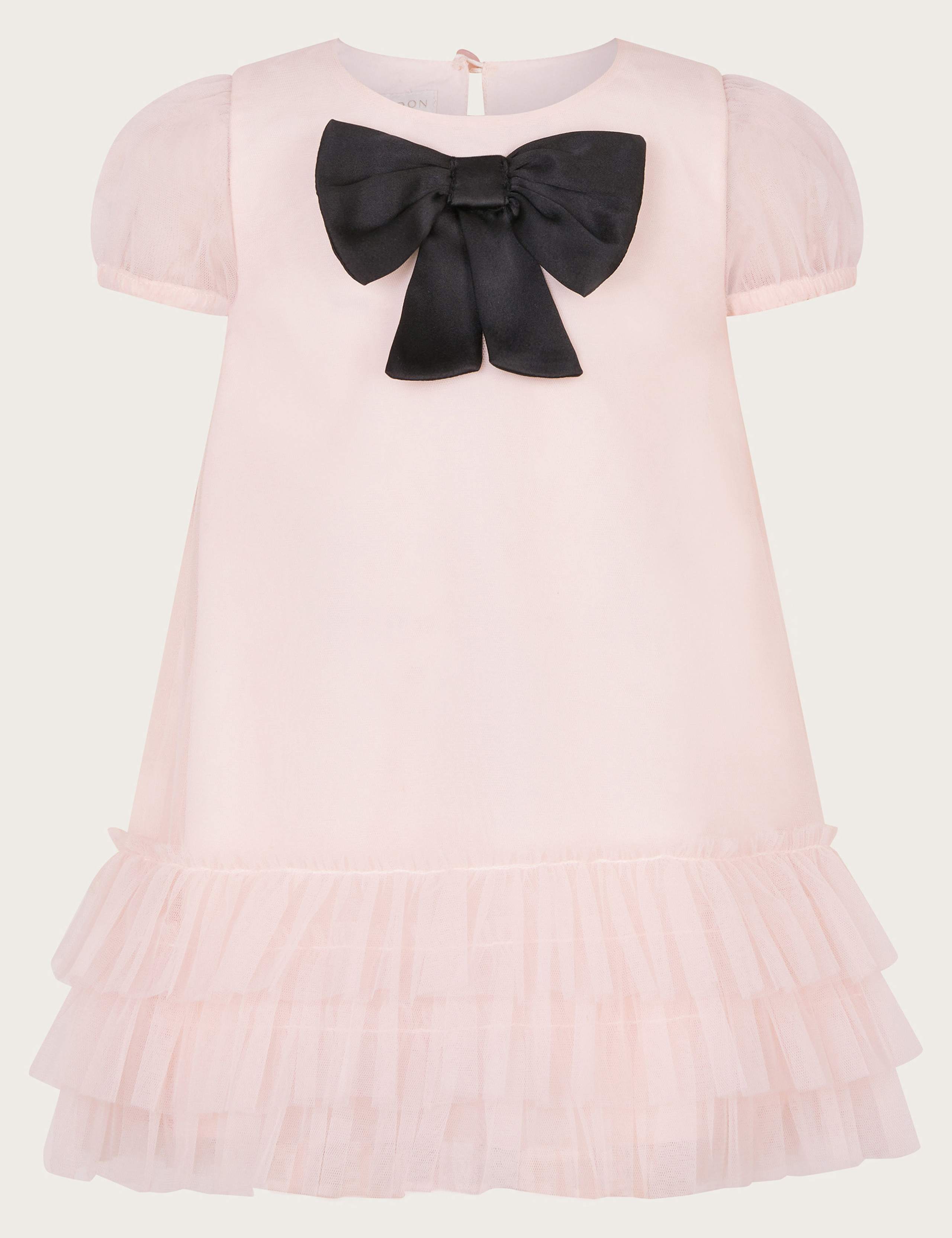 Contrast Bow Dress (0-3 Yrs) 1 of 3