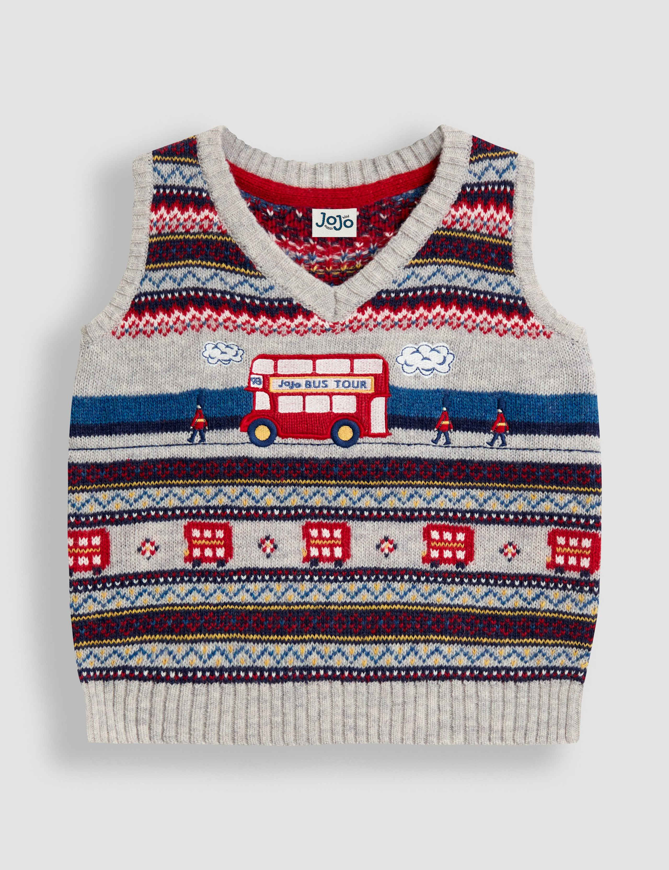 Wool Rich London Bus Fair Isle Tank Top (0-6 Yrs) 1 of 3