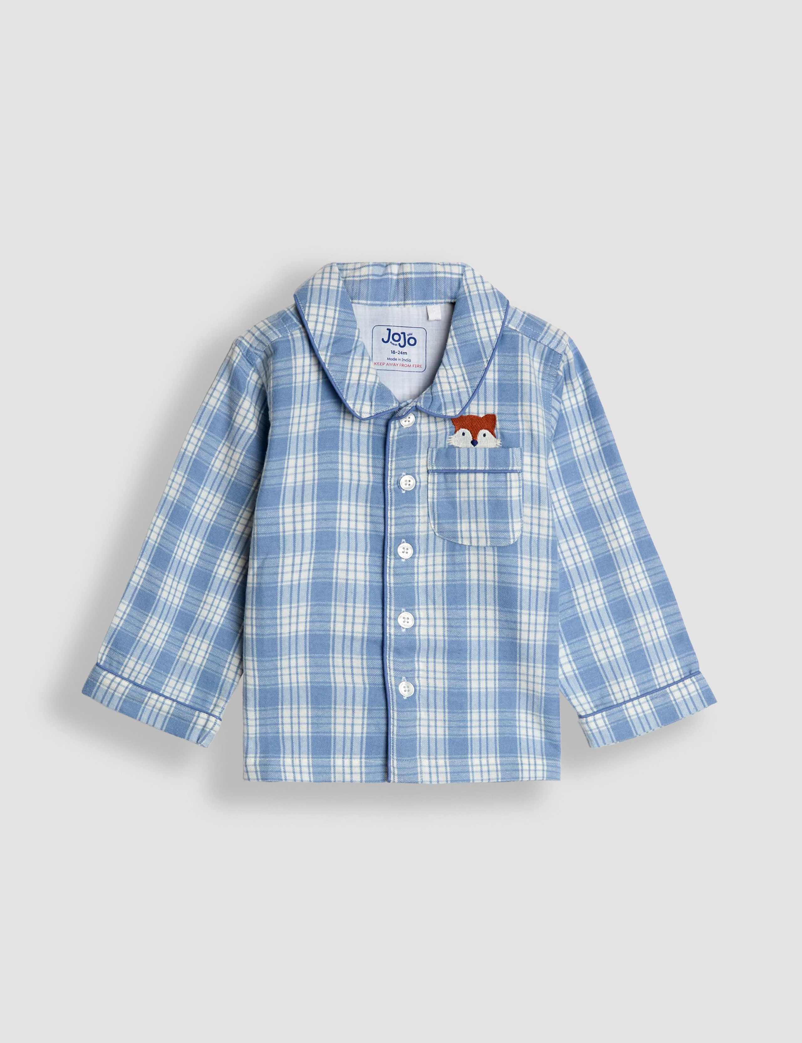 Pure Cotton Woven Checked Pyjamas (1-6 Yrs) 3 of 6