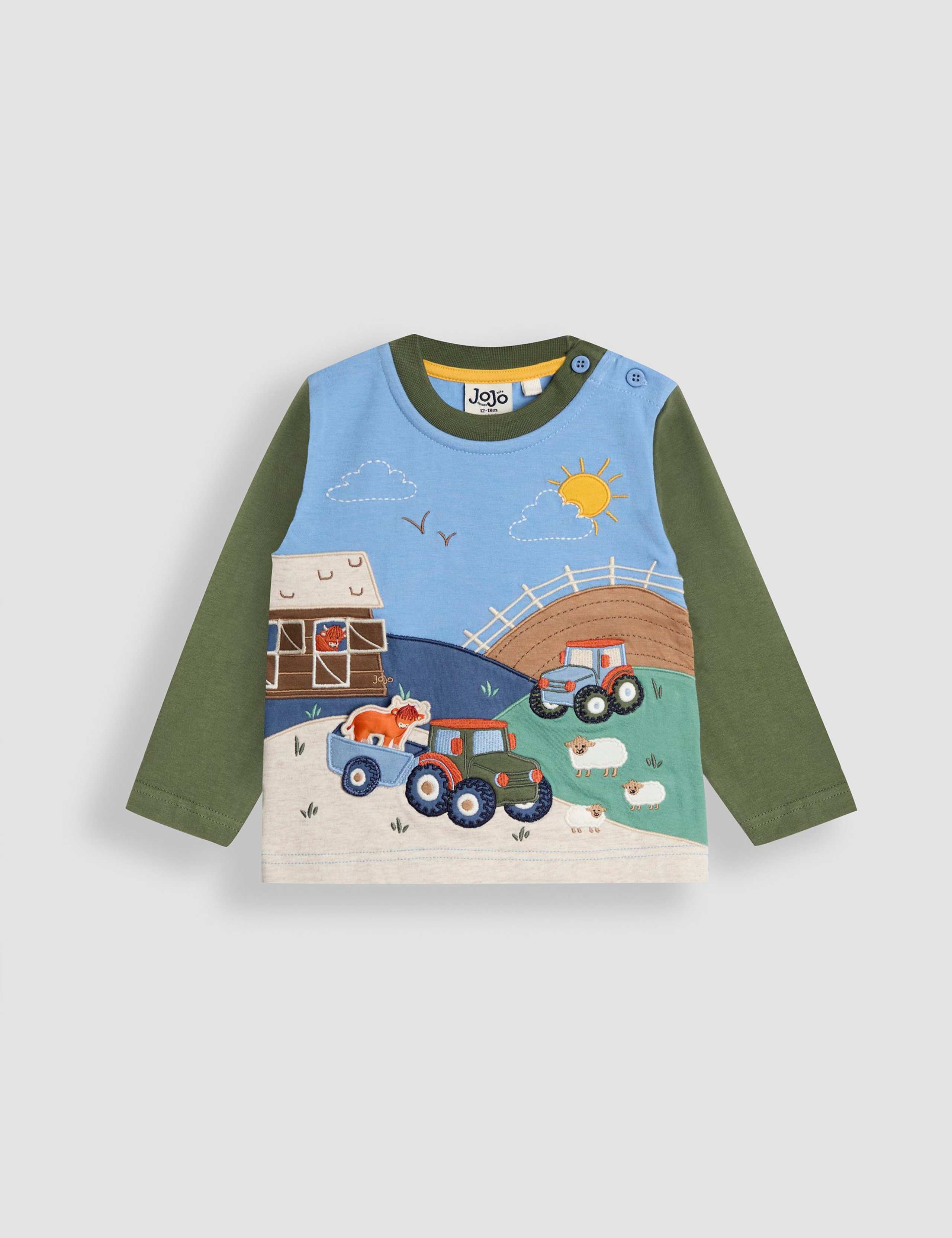 Pure Cotton Farmyard Applique Top (6 Mths - 7 Yrs) 1 of 3