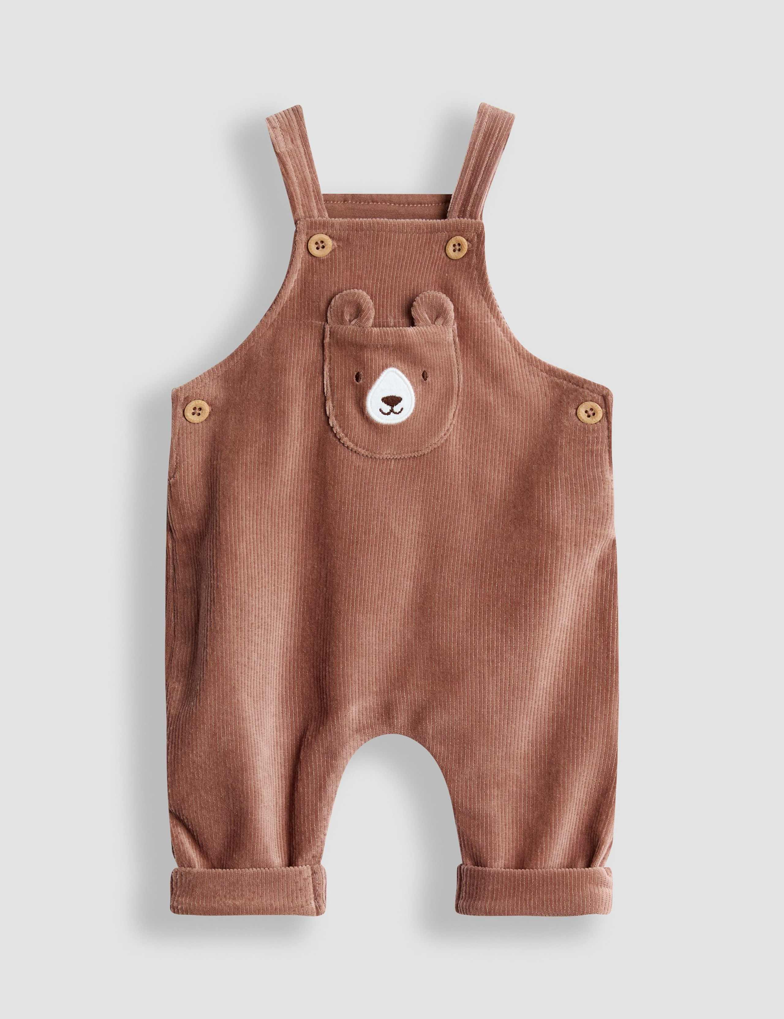Cotton Rich Velour Dungarees (0-24 Mths) 5 of 6