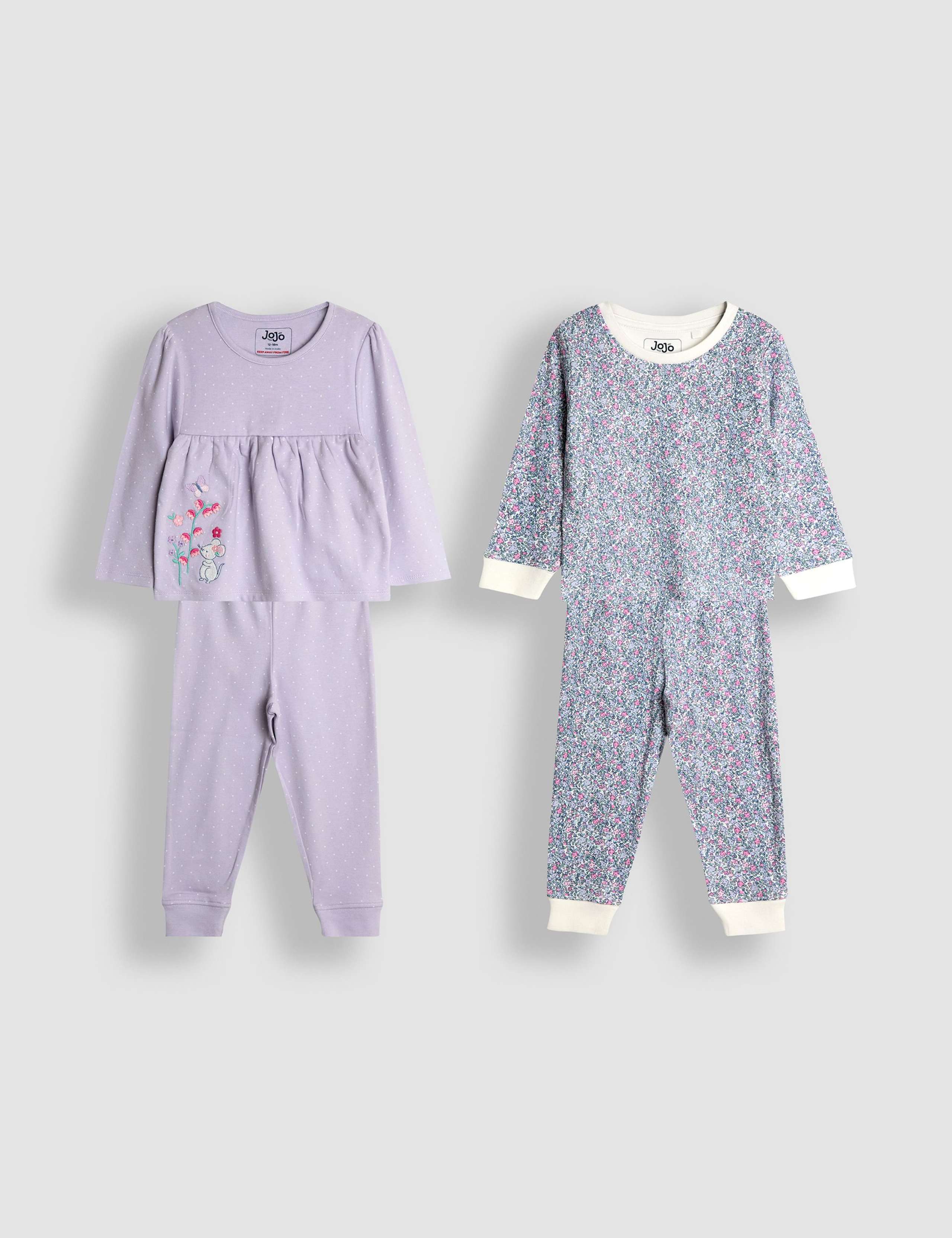 2pk Pure Cotton Print Pyjama Sets (1-7 Yrs) 1 of 10