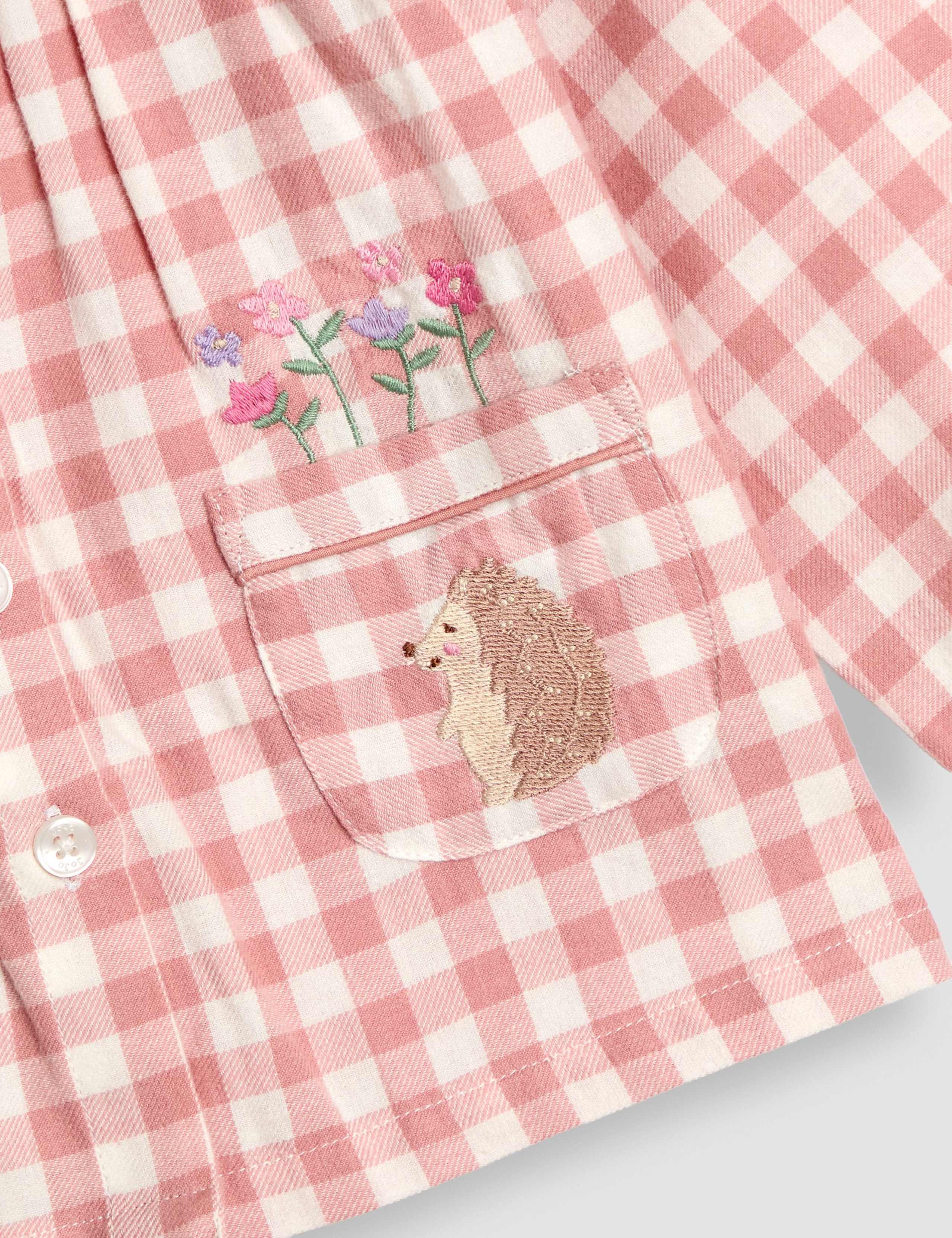 Pure Cotton Checked Hedgehog Pyjama (0-7 Yrs) 2 of 6