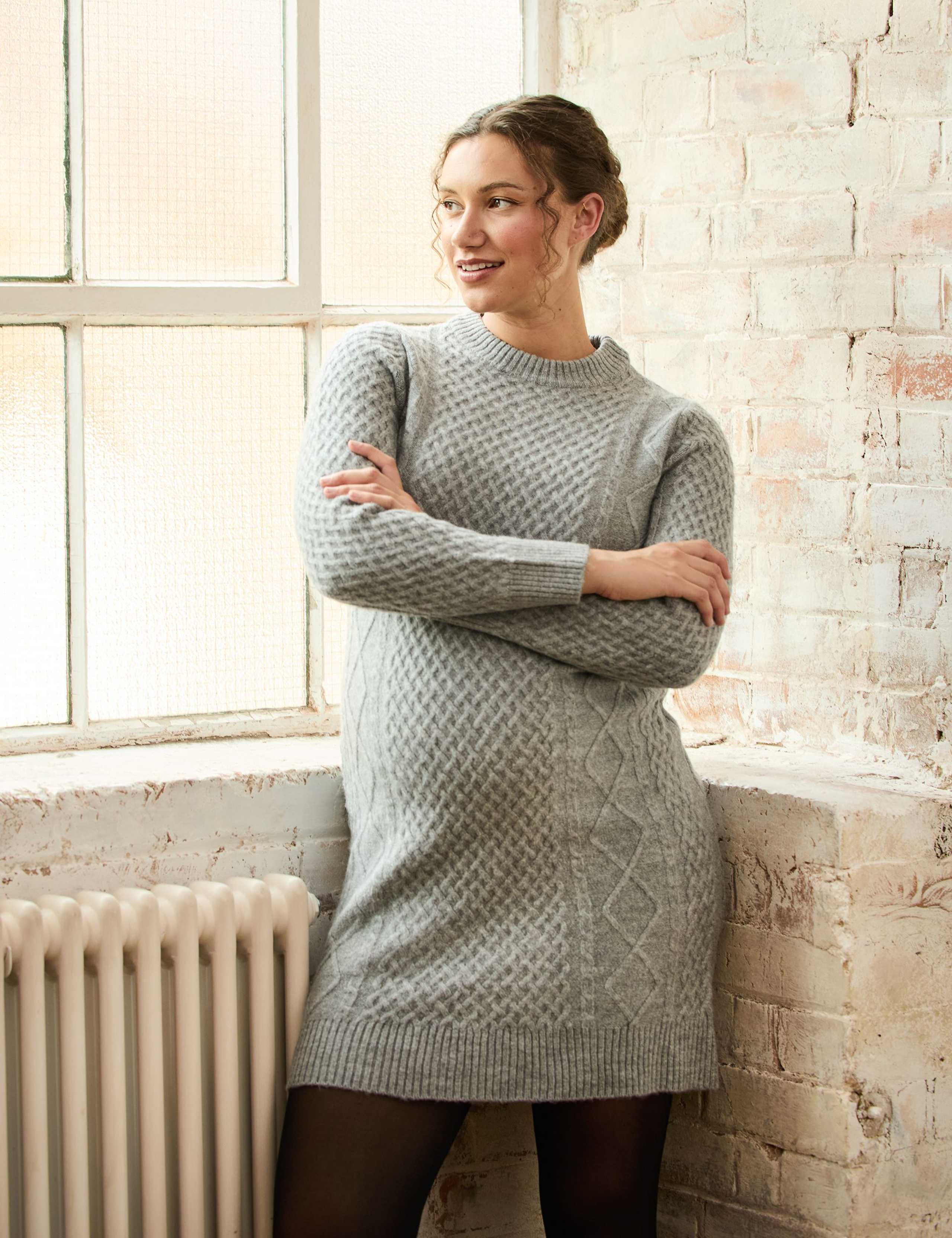 Maternity Textured Mini Jumper Dress 1 of 4