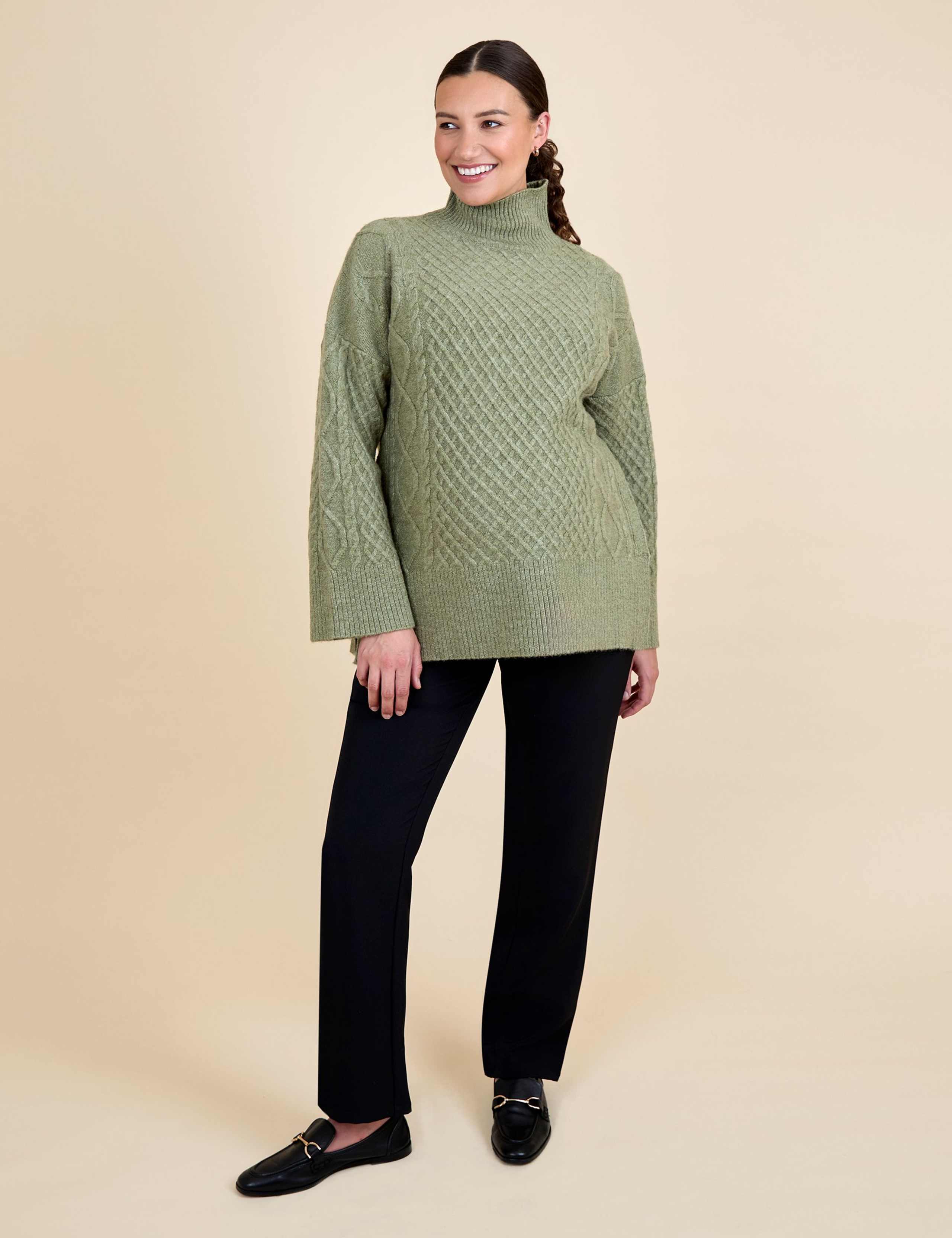 Maternity Cable Knit Roll Neck Jumper 2 of 6