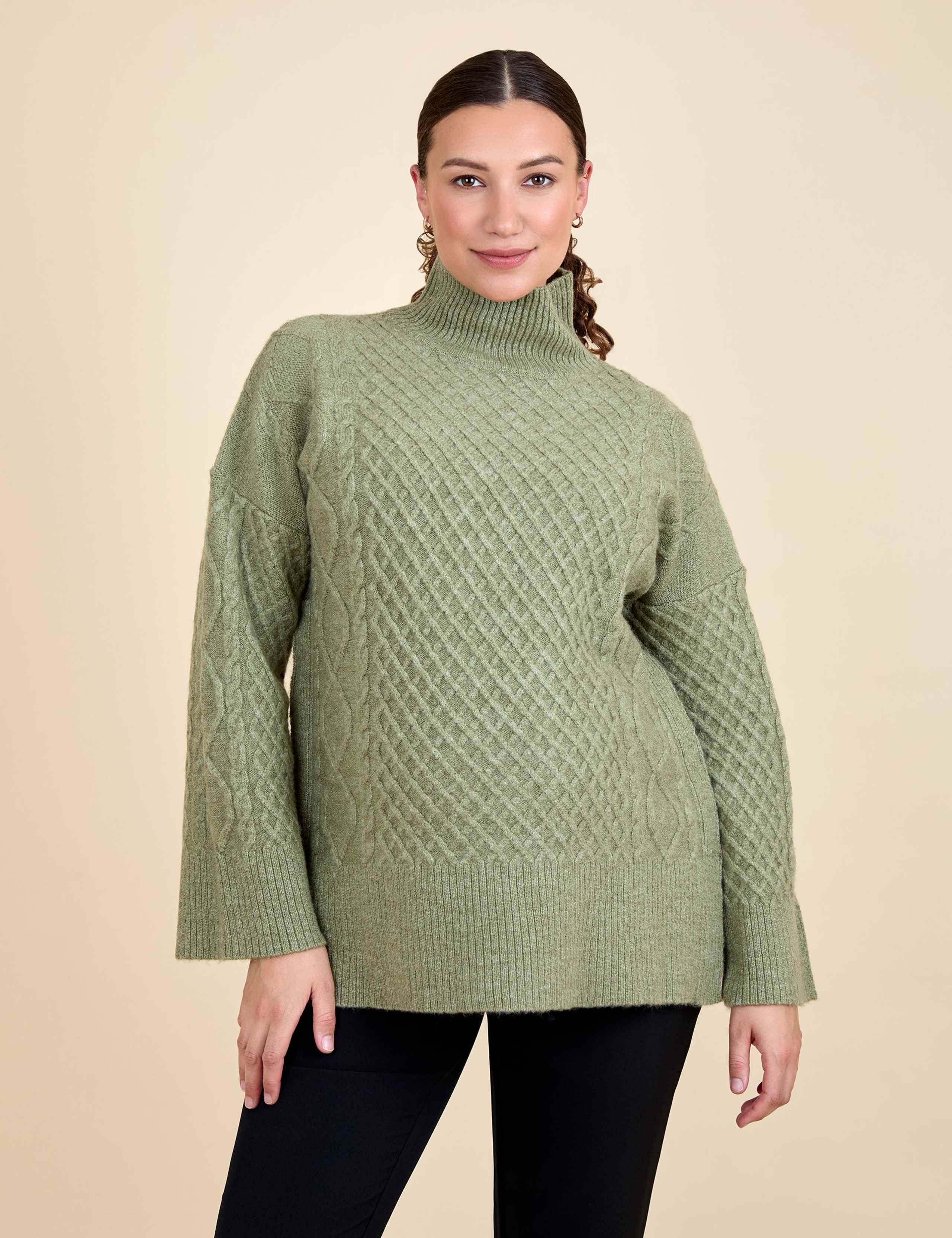 Maternity Cable Knit Roll Neck Jumper 3 of 6
