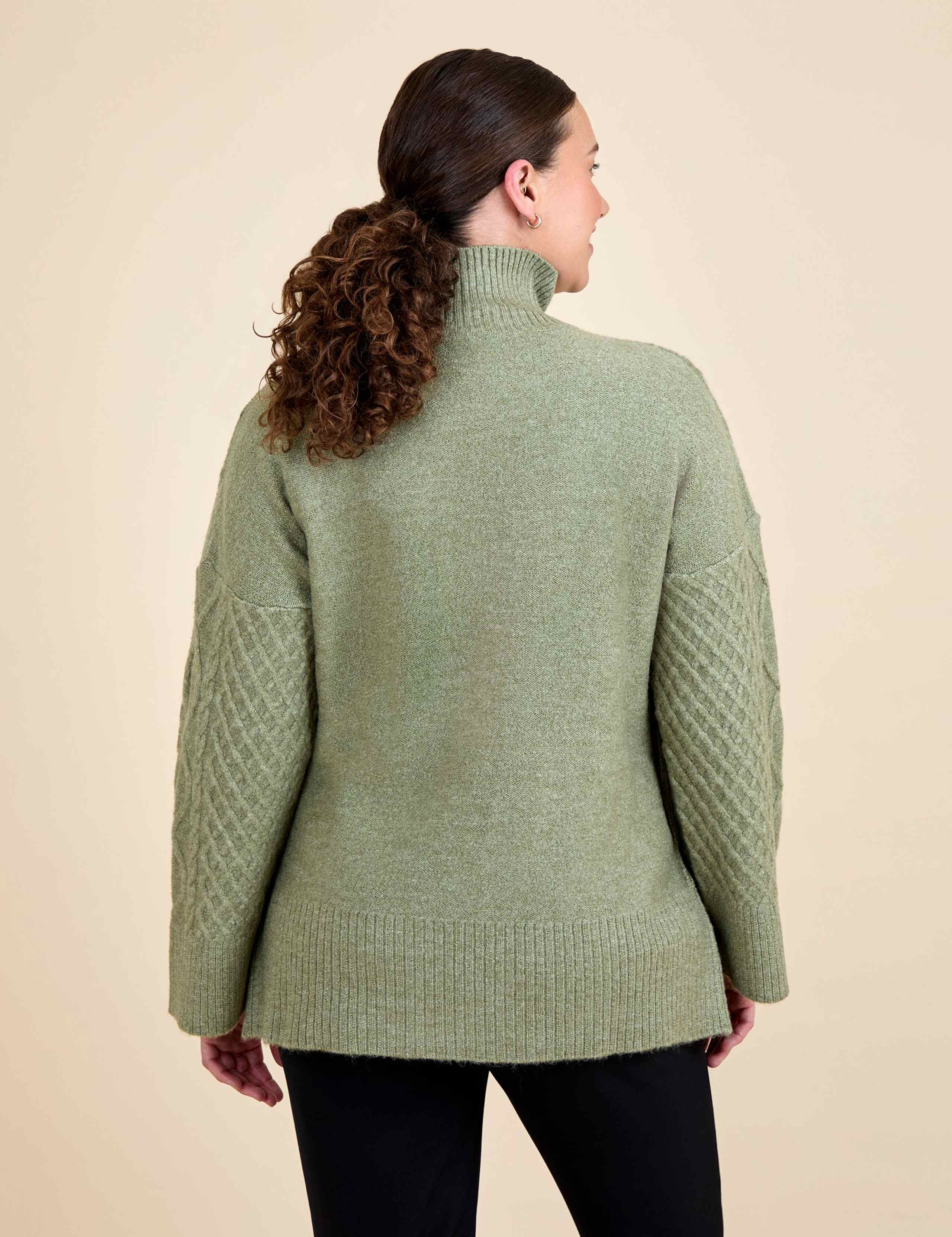 Maternity Cable Knit Roll Neck Jumper 5 of 6