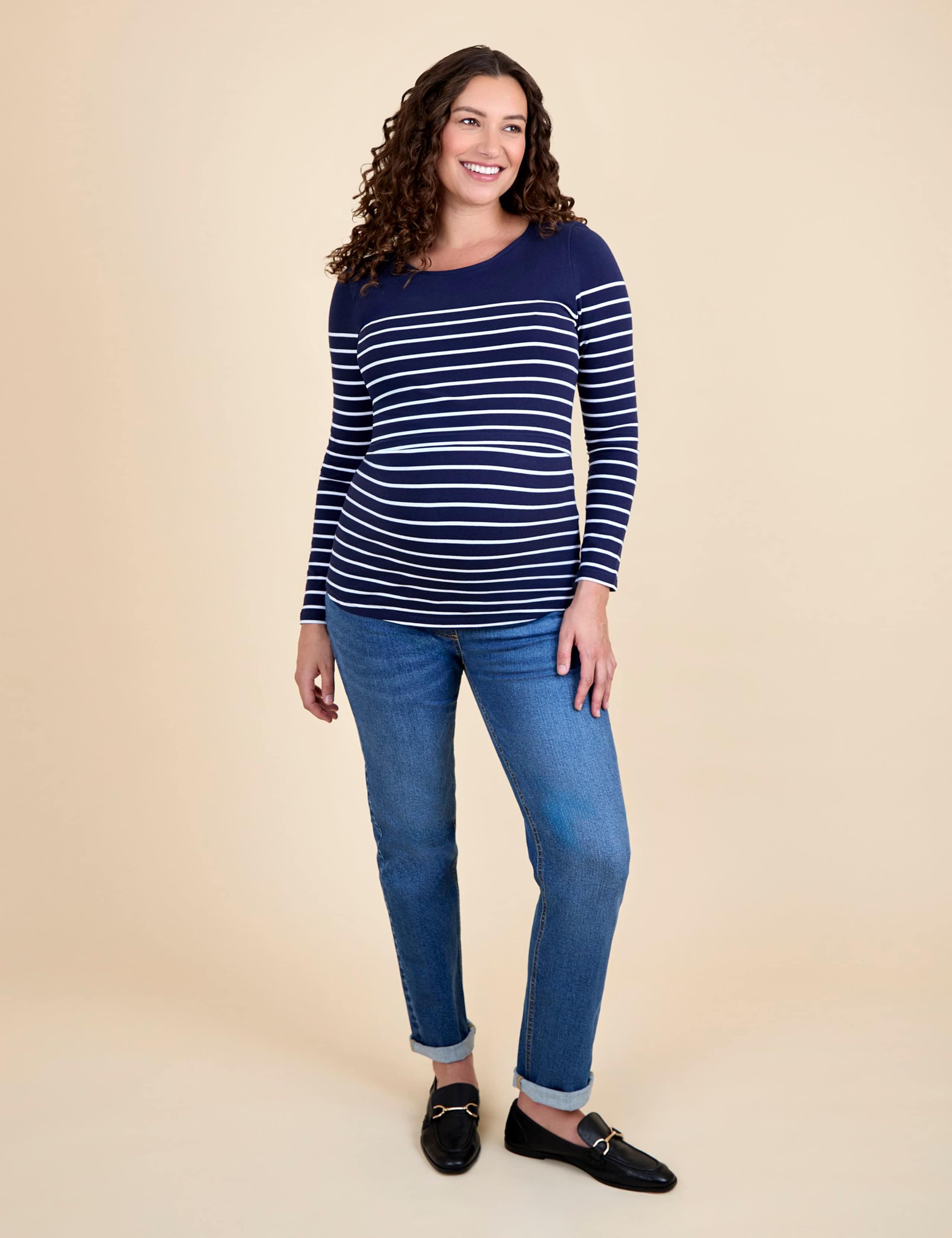 Maternity Cotton Rich Striped Top 2 of 5