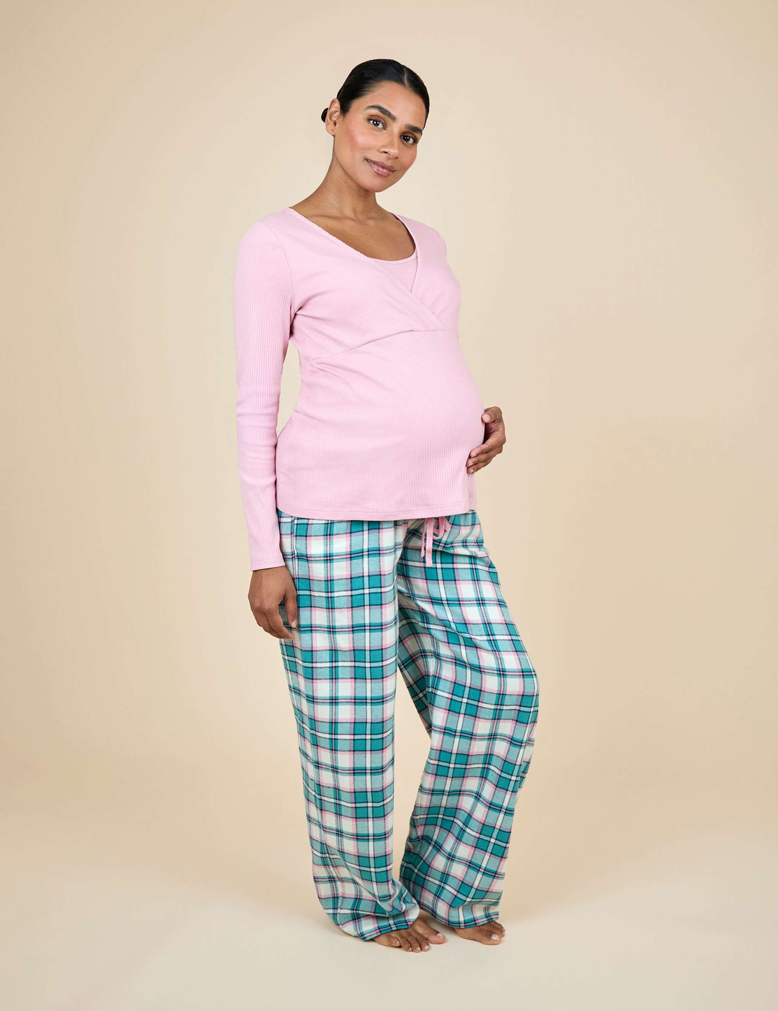 Maternity Cotton Rich Checked Pyjama Set 2 of 7