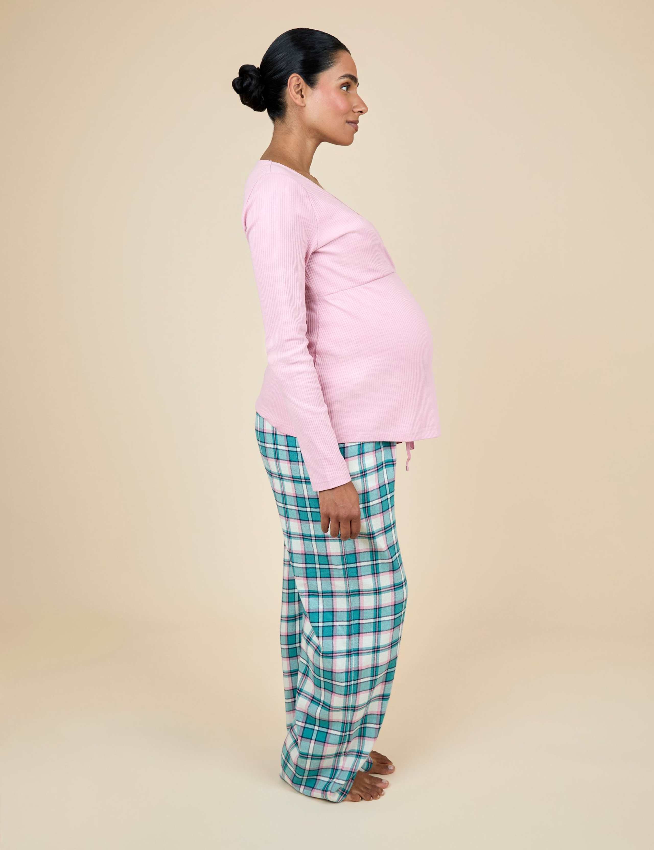 Maternity Cotton Rich Checked Pyjama Set 4 of 7