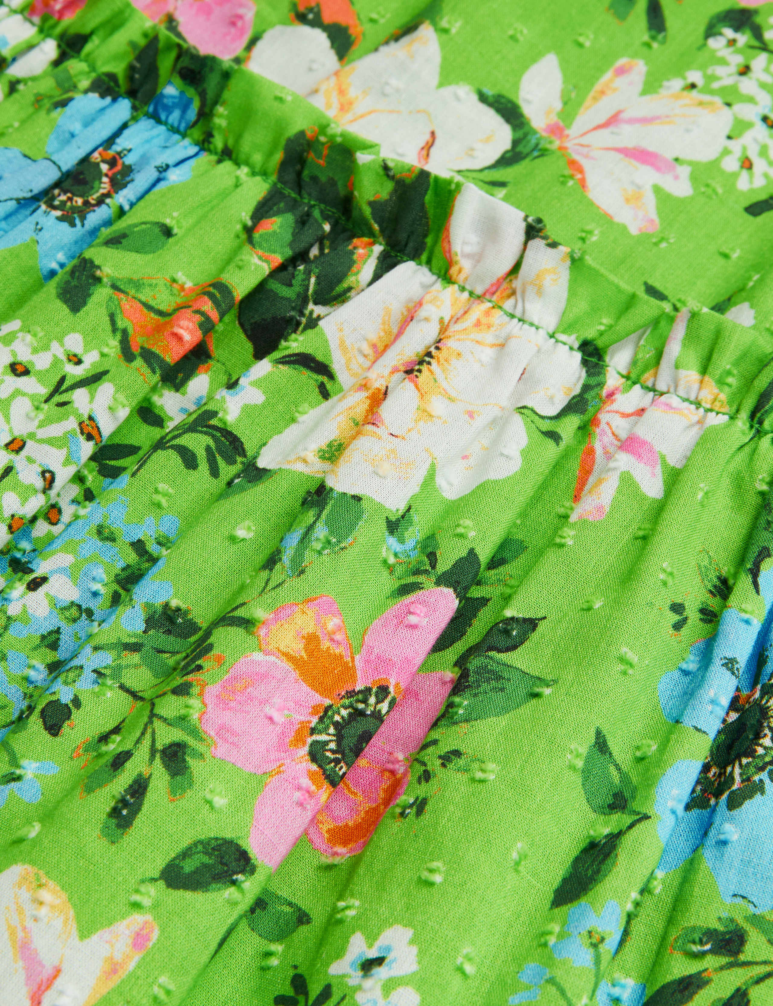 Pure Cotton Floral Puff Sleeve Dress (3-13 Yrs) 3 of 3