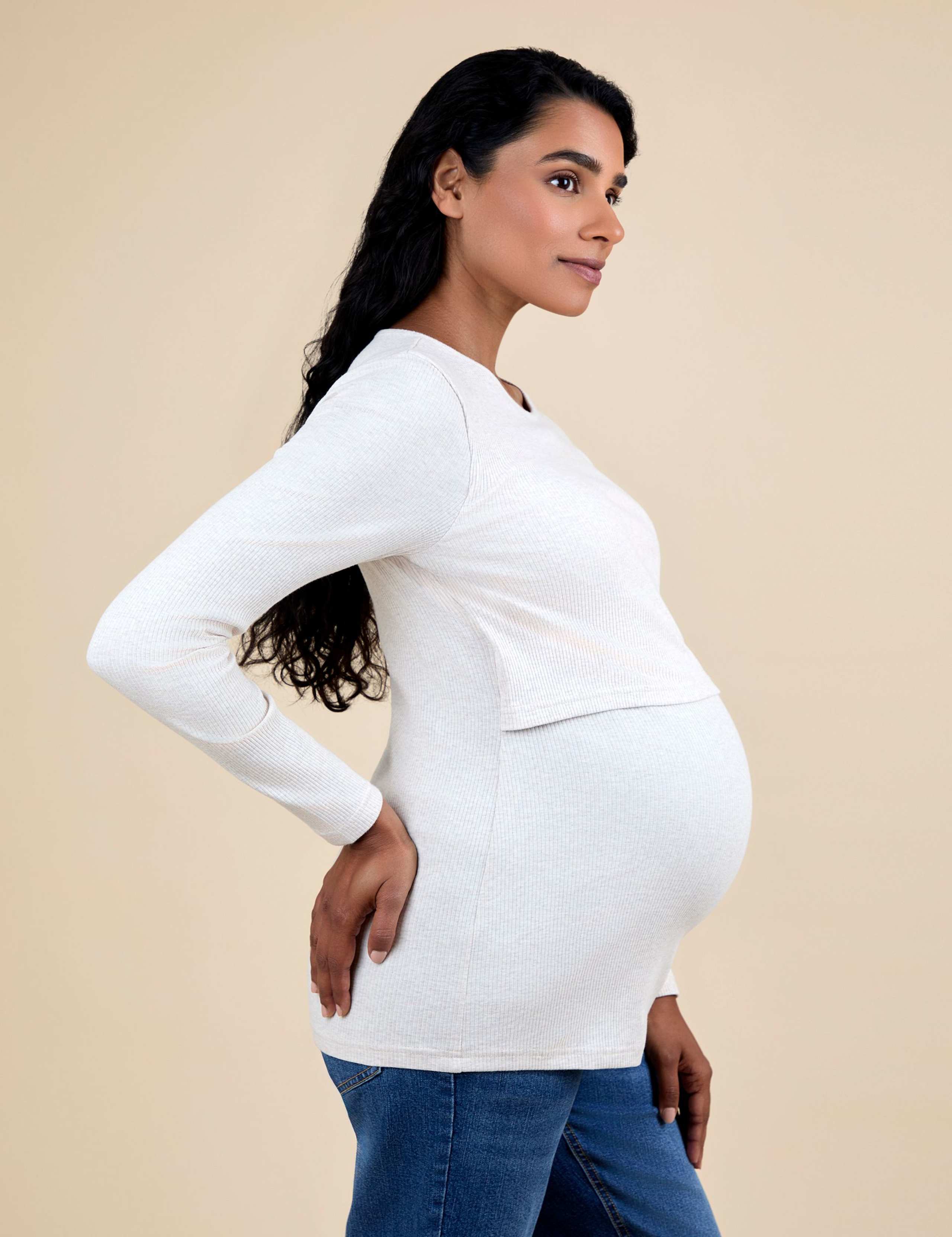 Maternity 2pk Cotton Rich Textured Top 3 of 10