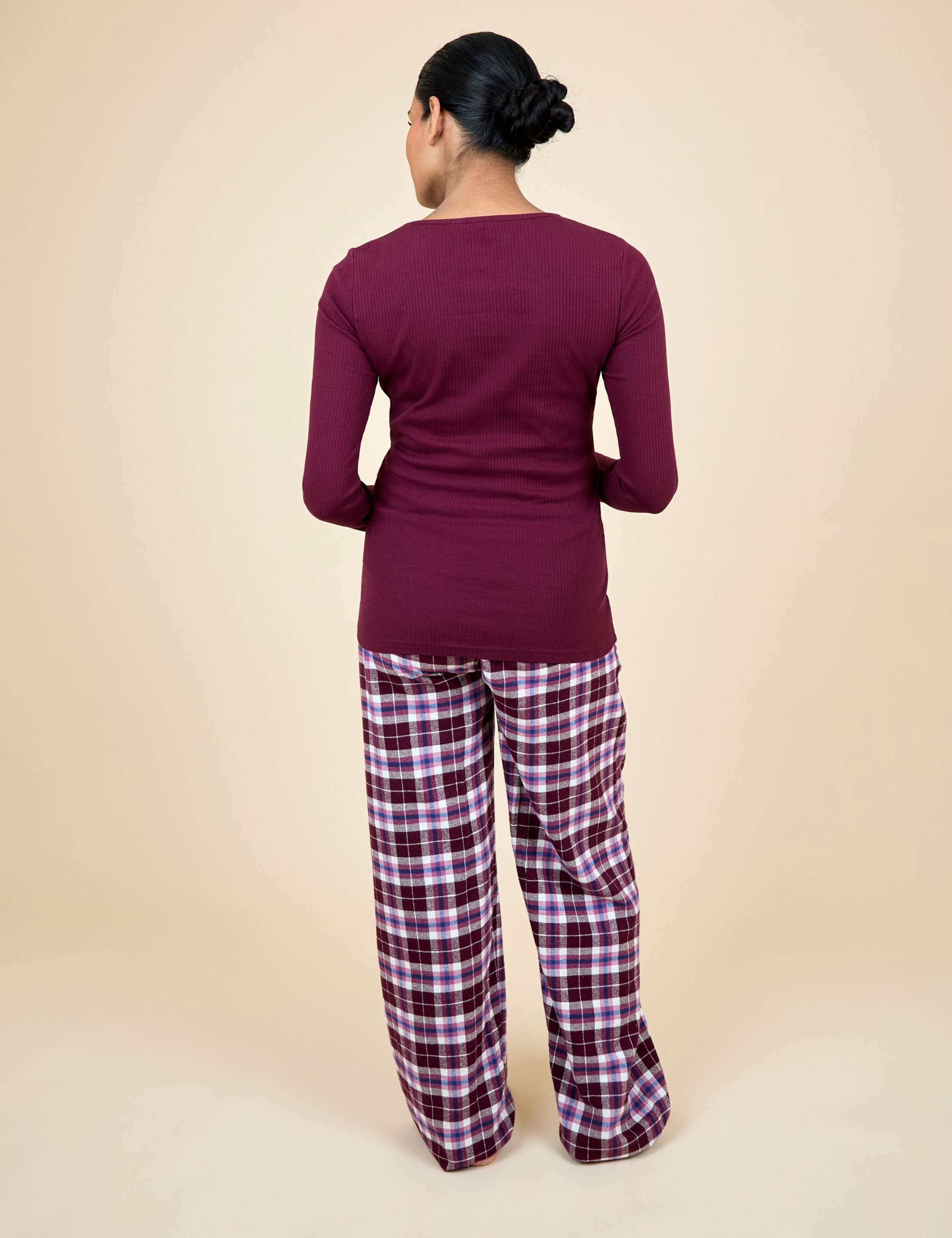 Maternity and Nursing Checked Pyjama Set 2 of 5