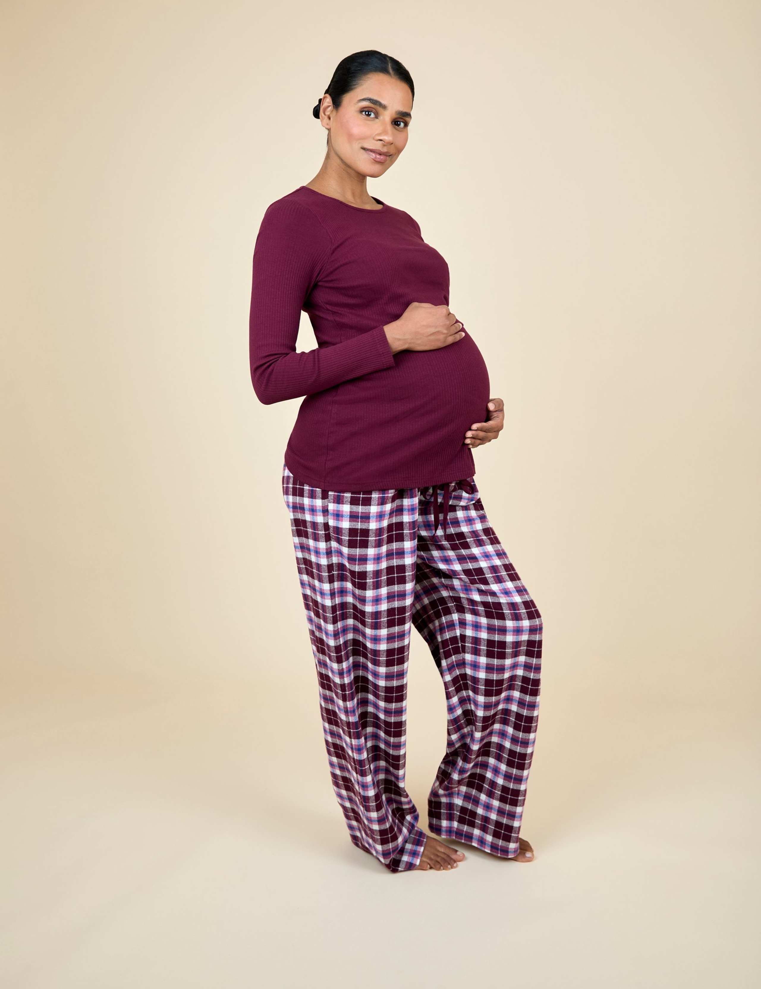 Maternity and Nursing Checked Pyjama Set 3 of 5