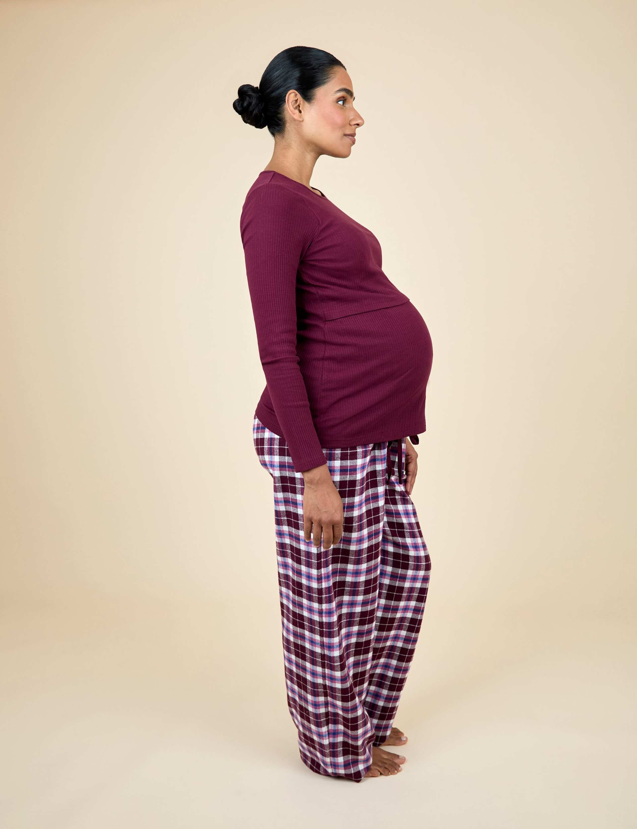 Maternity and Nursing Checked Pyjama Set 4 of 5