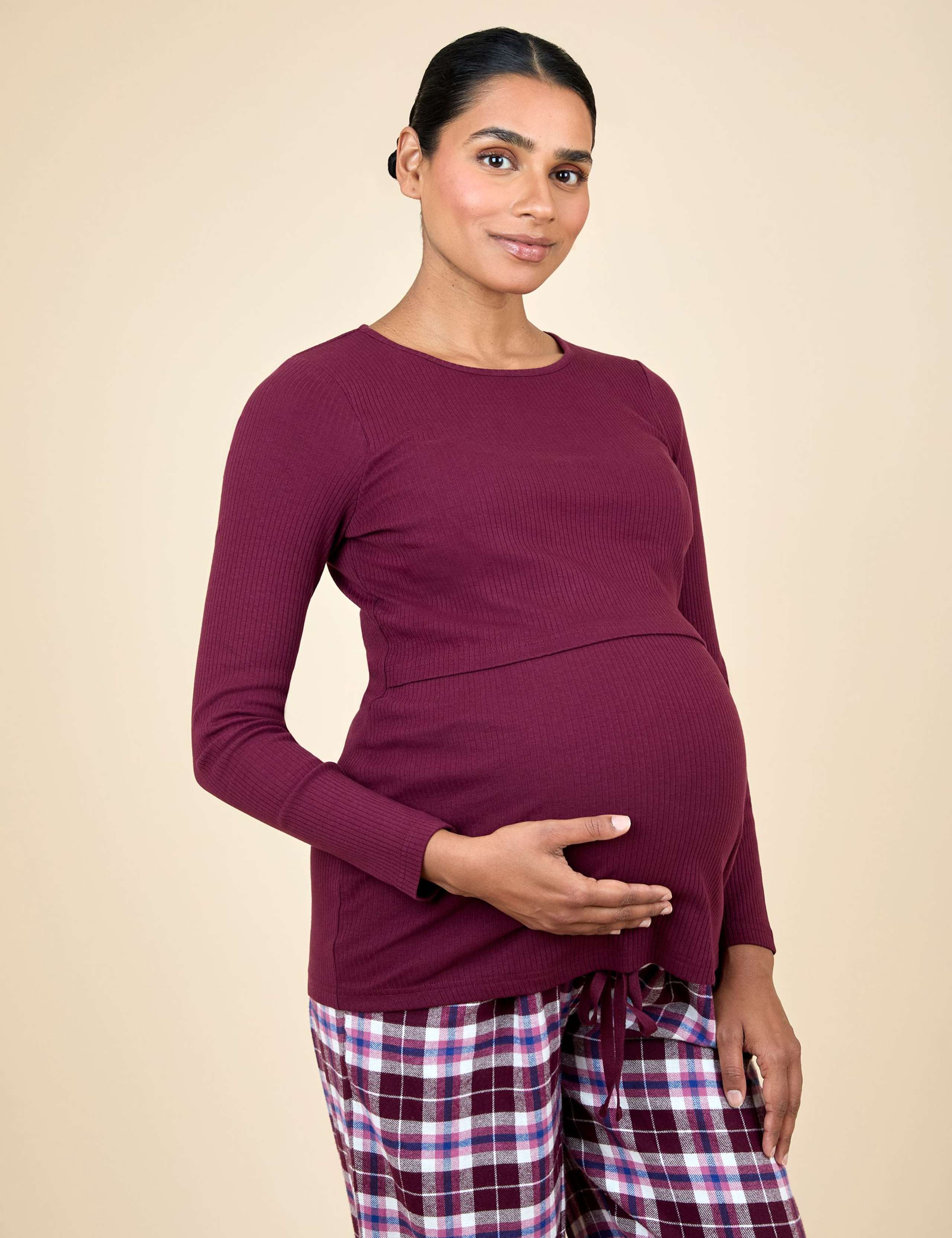 Maternity and Nursing Checked Pyjama Set 5 of 5