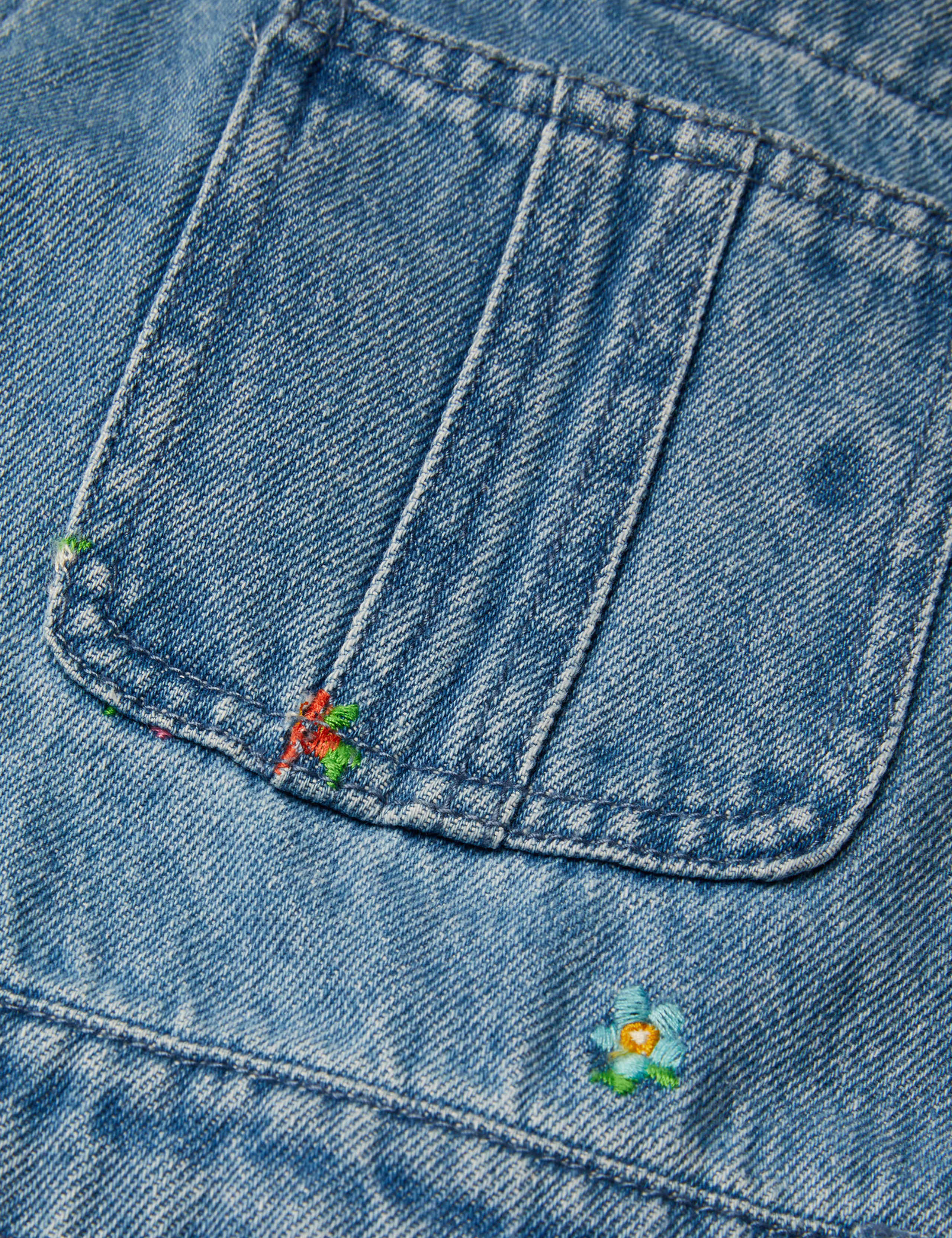 Denim Floral Dungarees (2-13 Yrs) 3 of 3