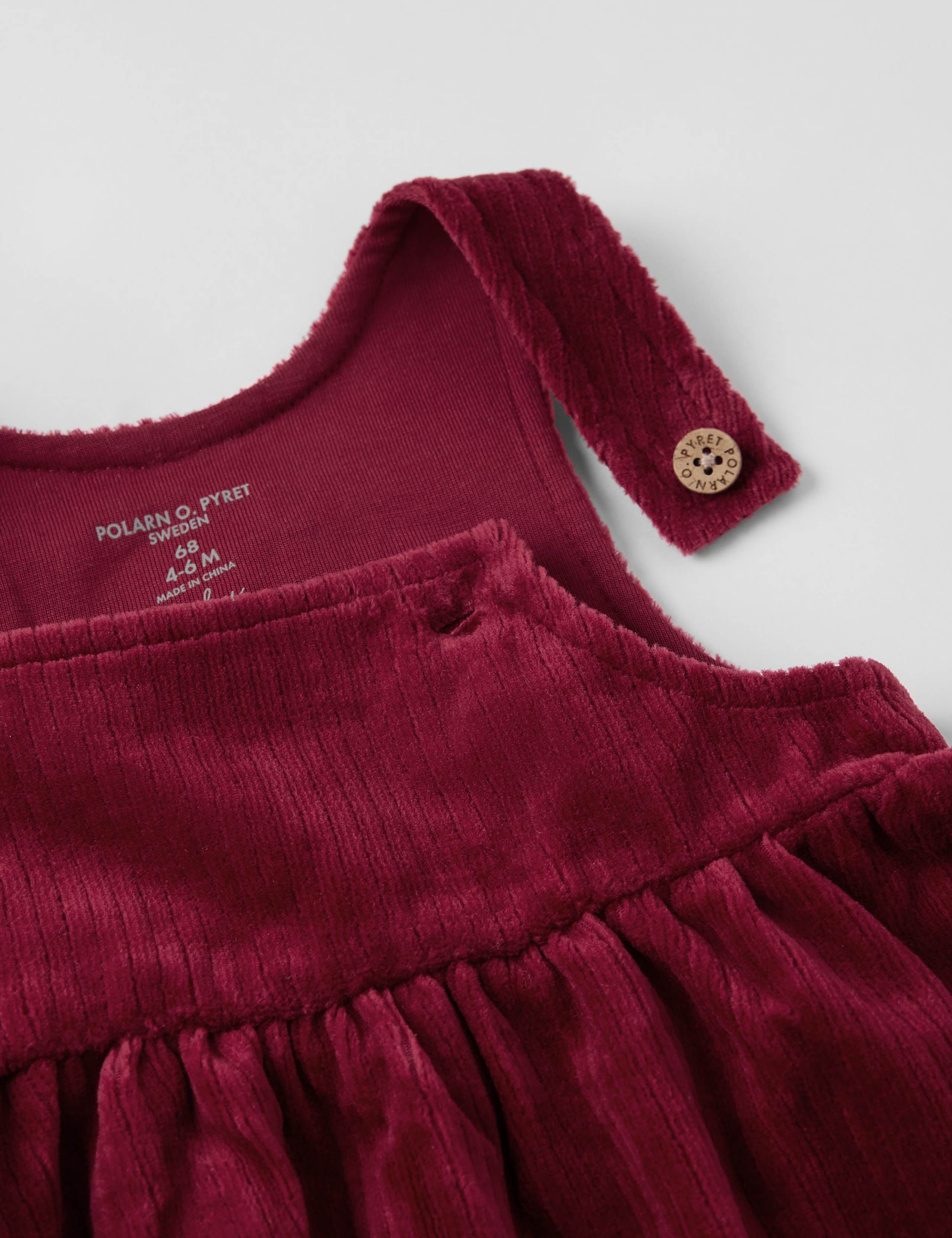 Pure Cotton Velour Dress (1-12 Mths) 2 of 2