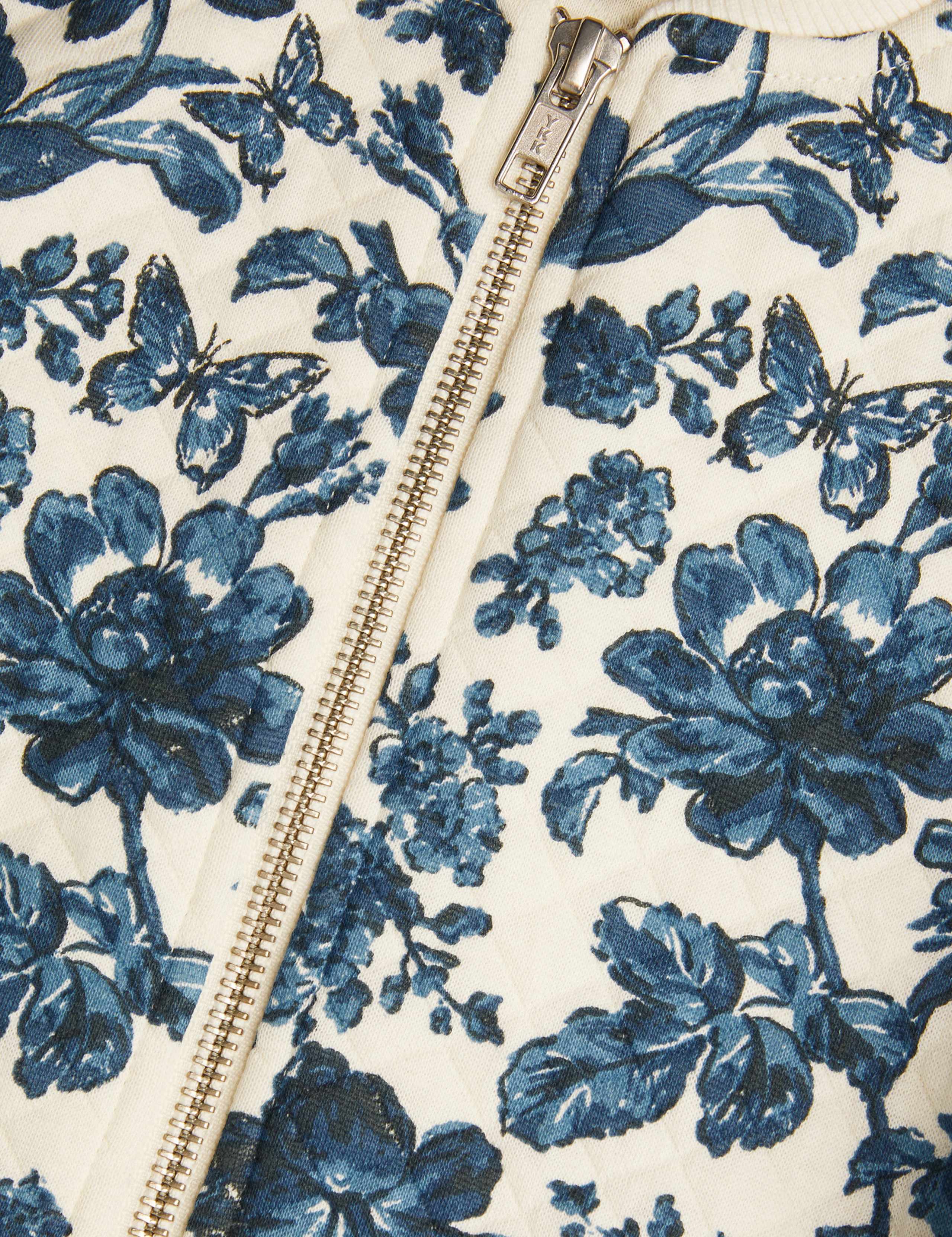Pure Cotton Floral Quilted Bomber (3-13 Yrs) 3 of 3