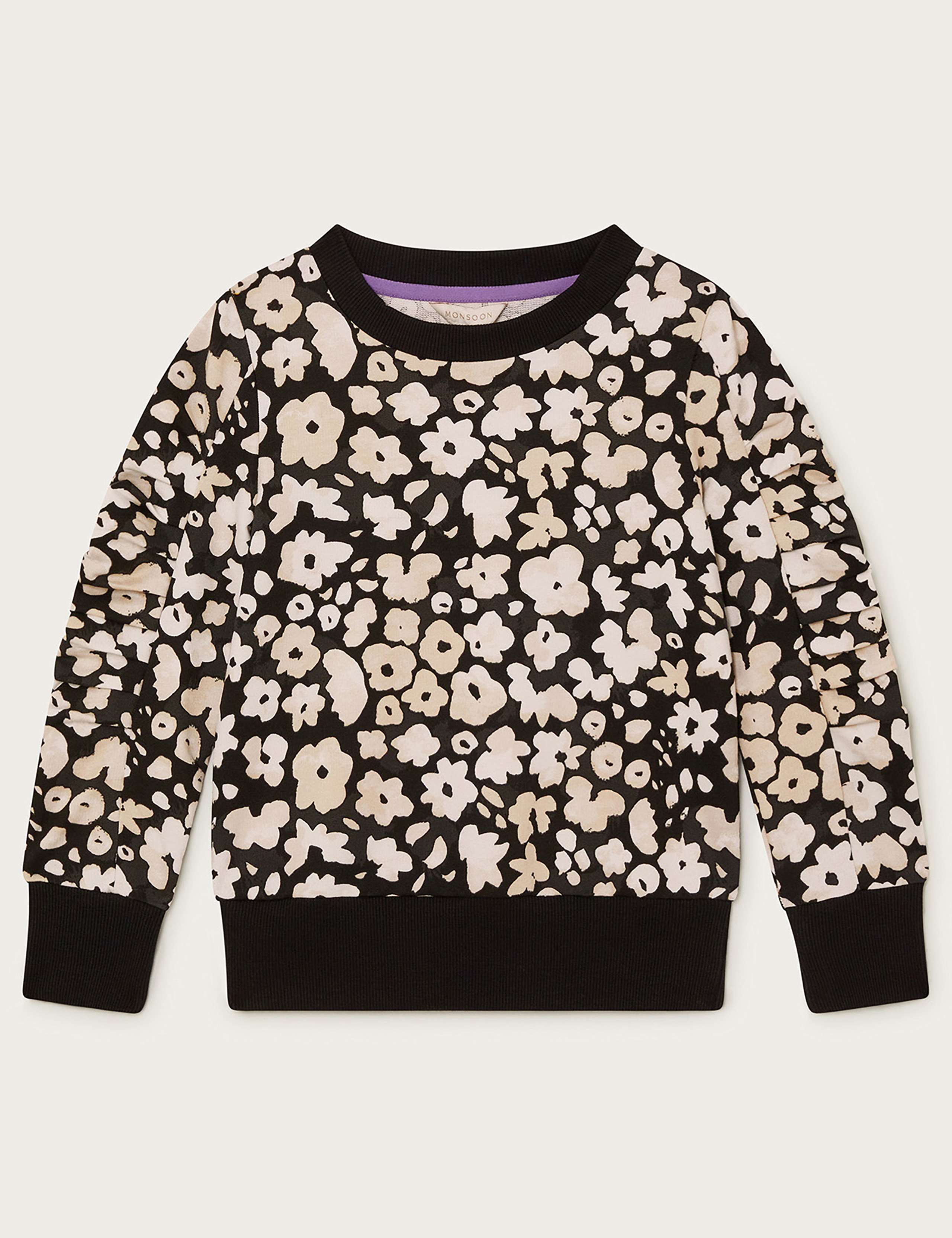 Pure Cotton Floral Sweatshirt (3-13 Yrs) 2 of 4