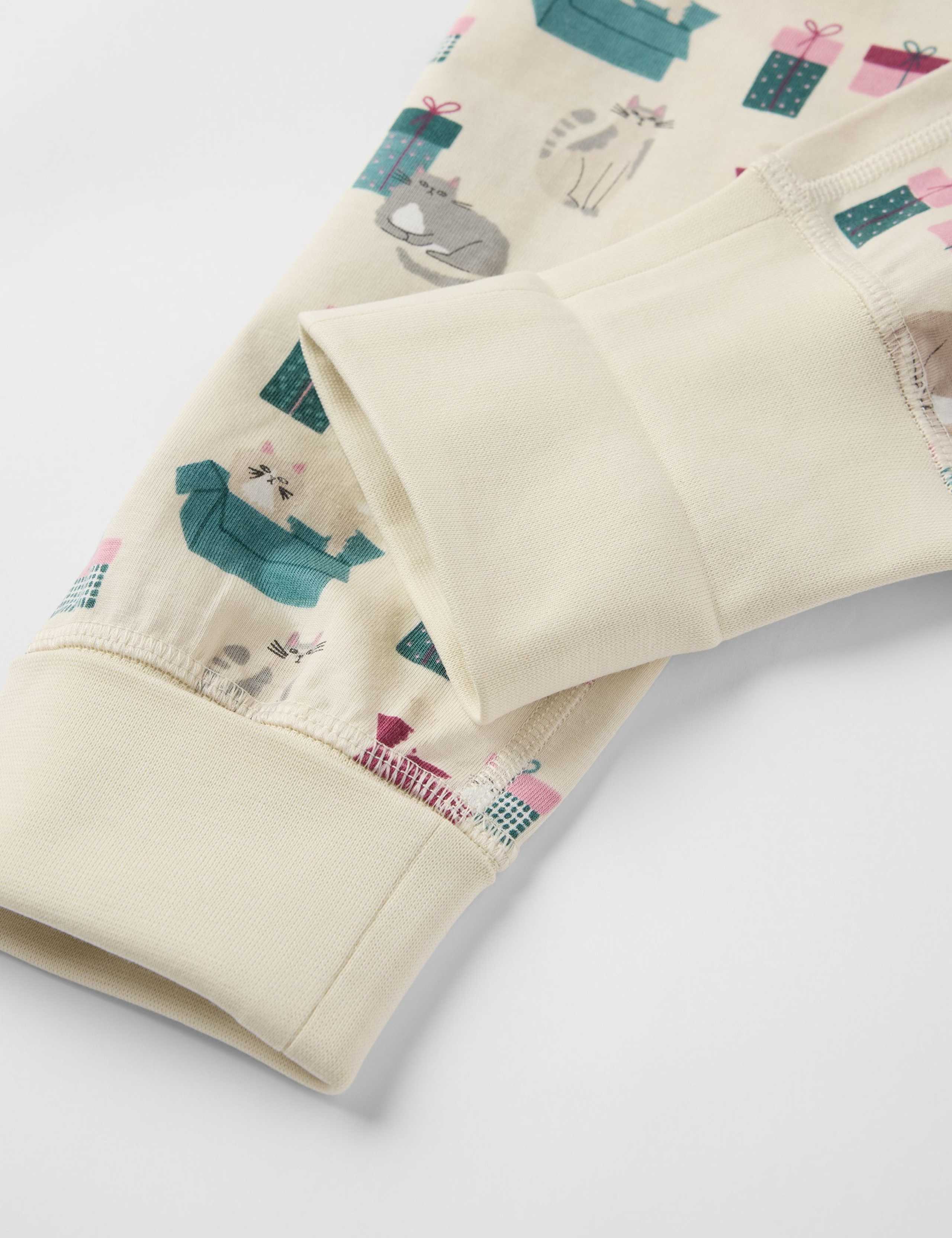 Cotton Rich Cat Print Pyjamas (1-10 Yrs) 3 of 3